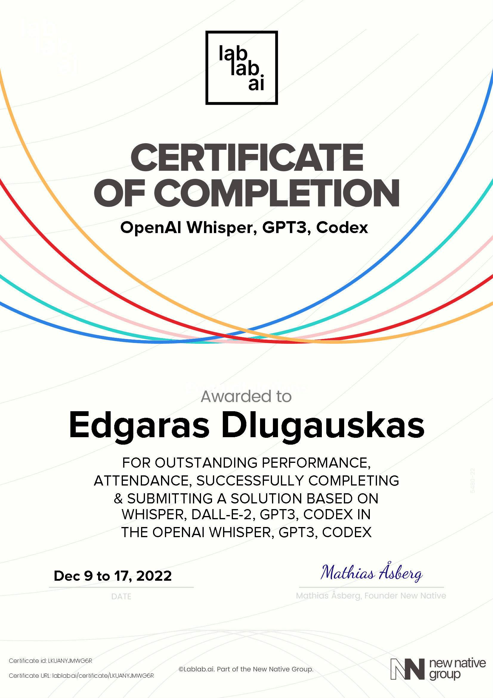 personal certificate