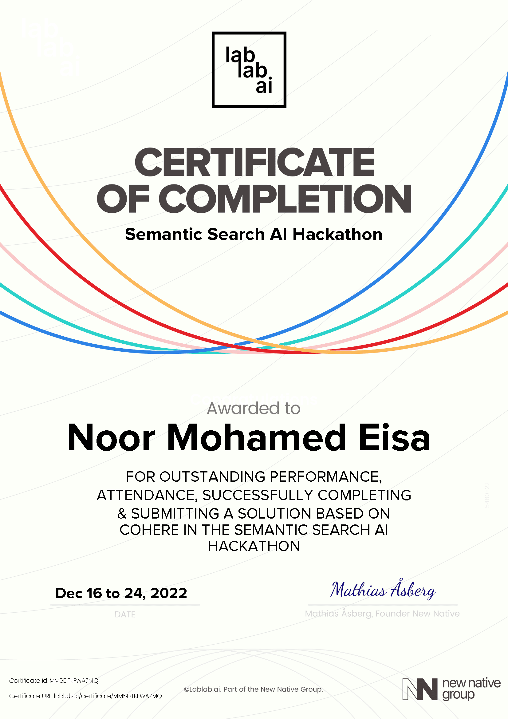 personal certificate