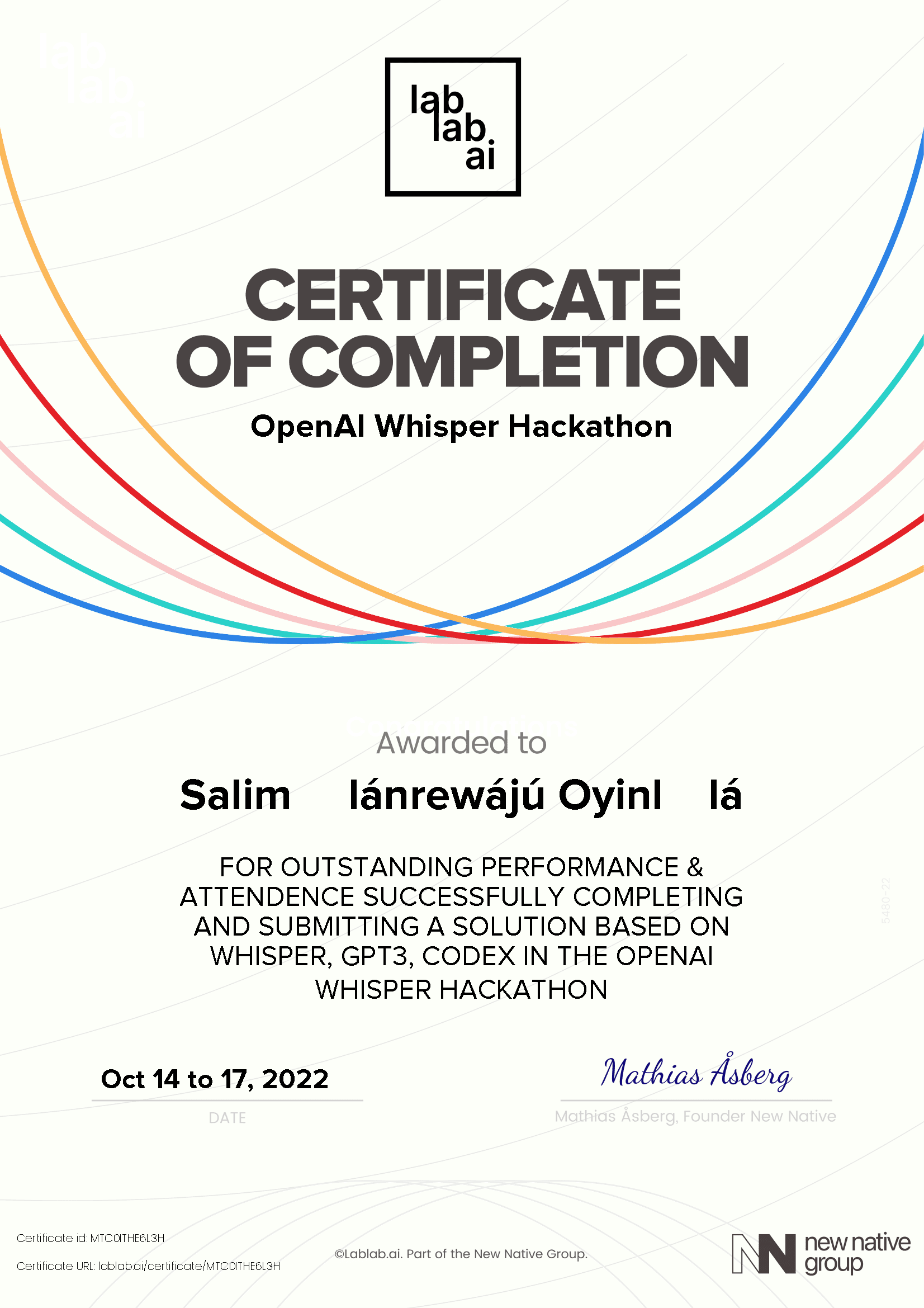 personal certificate