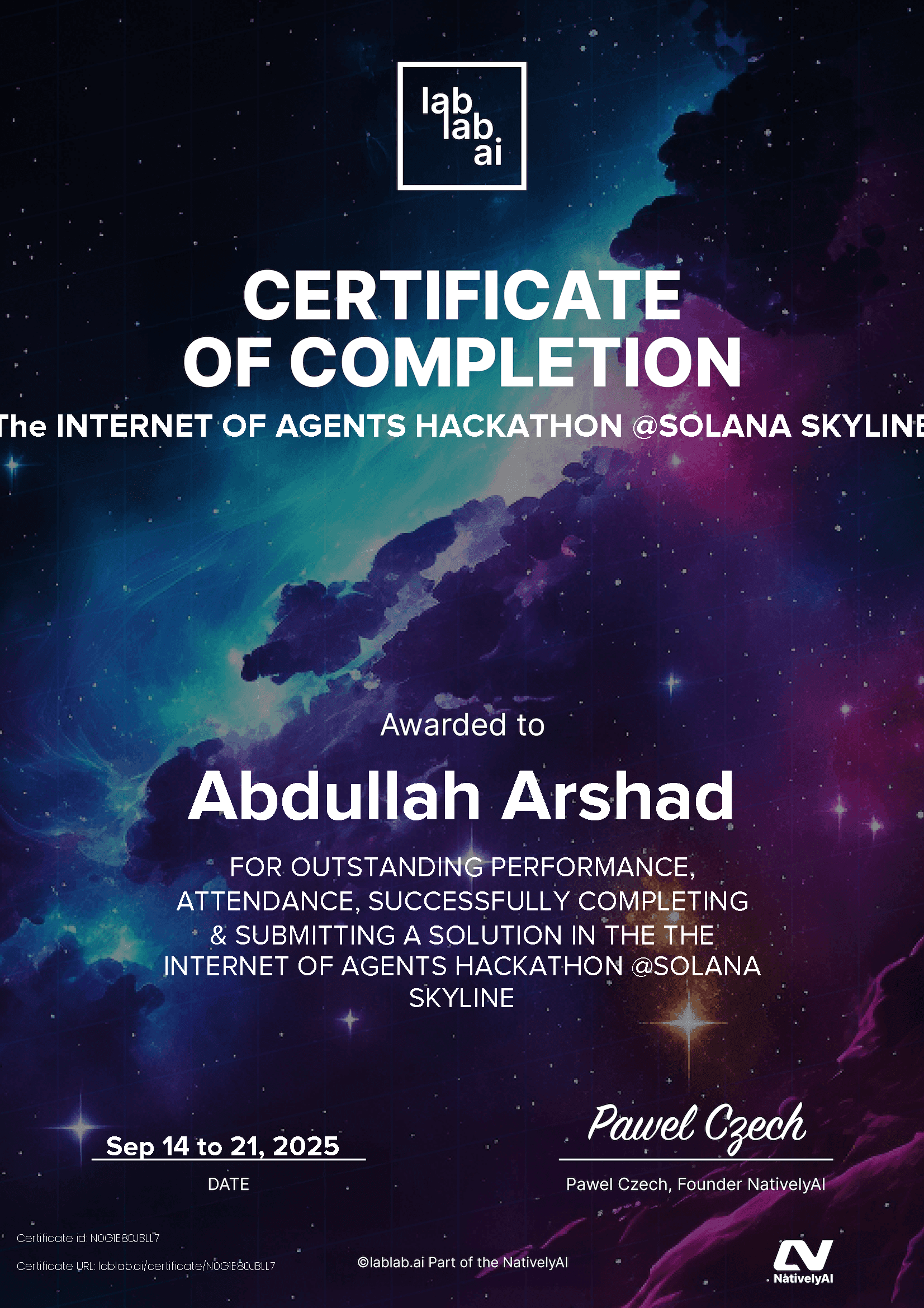 personal certificate