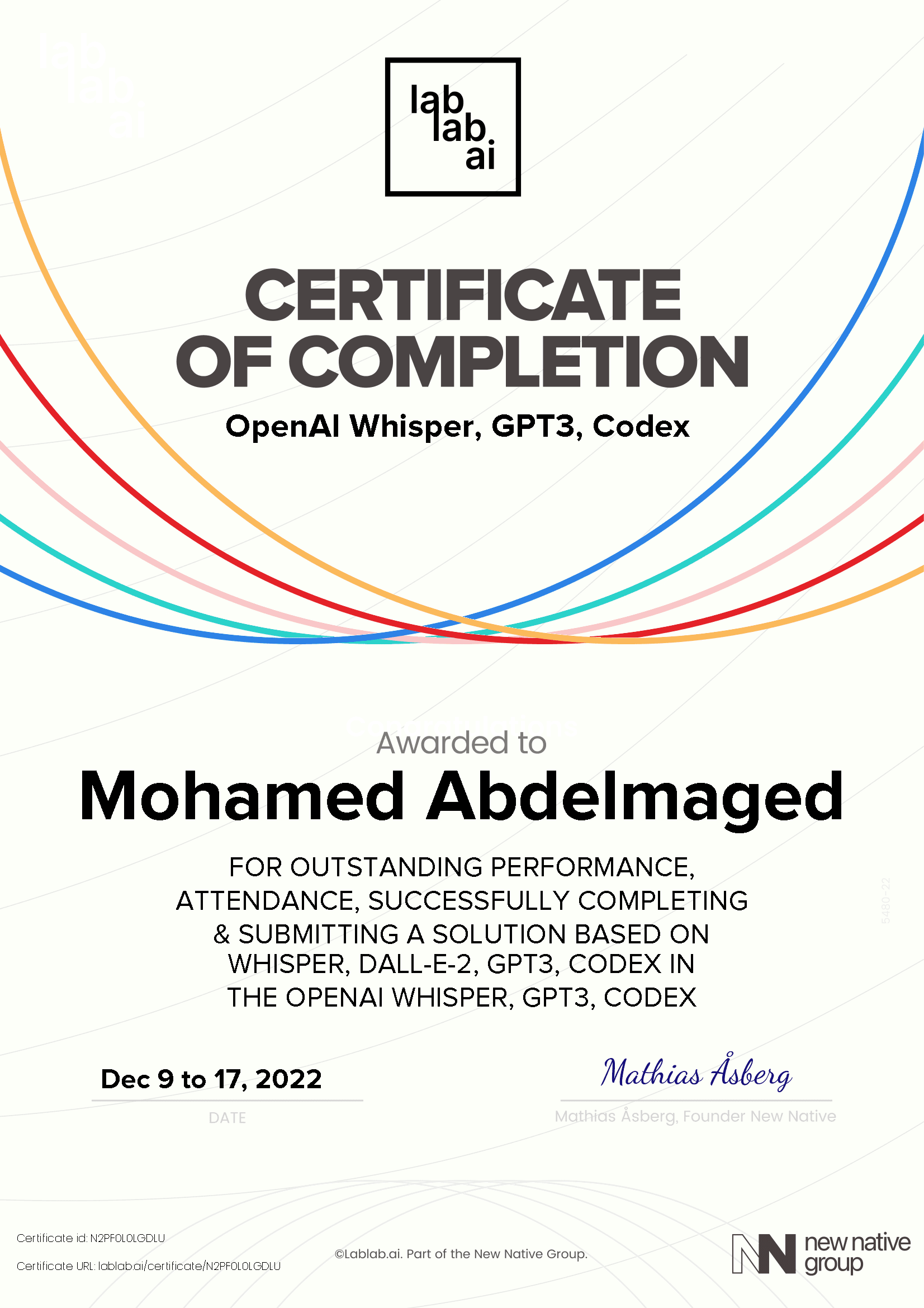 personal certificate