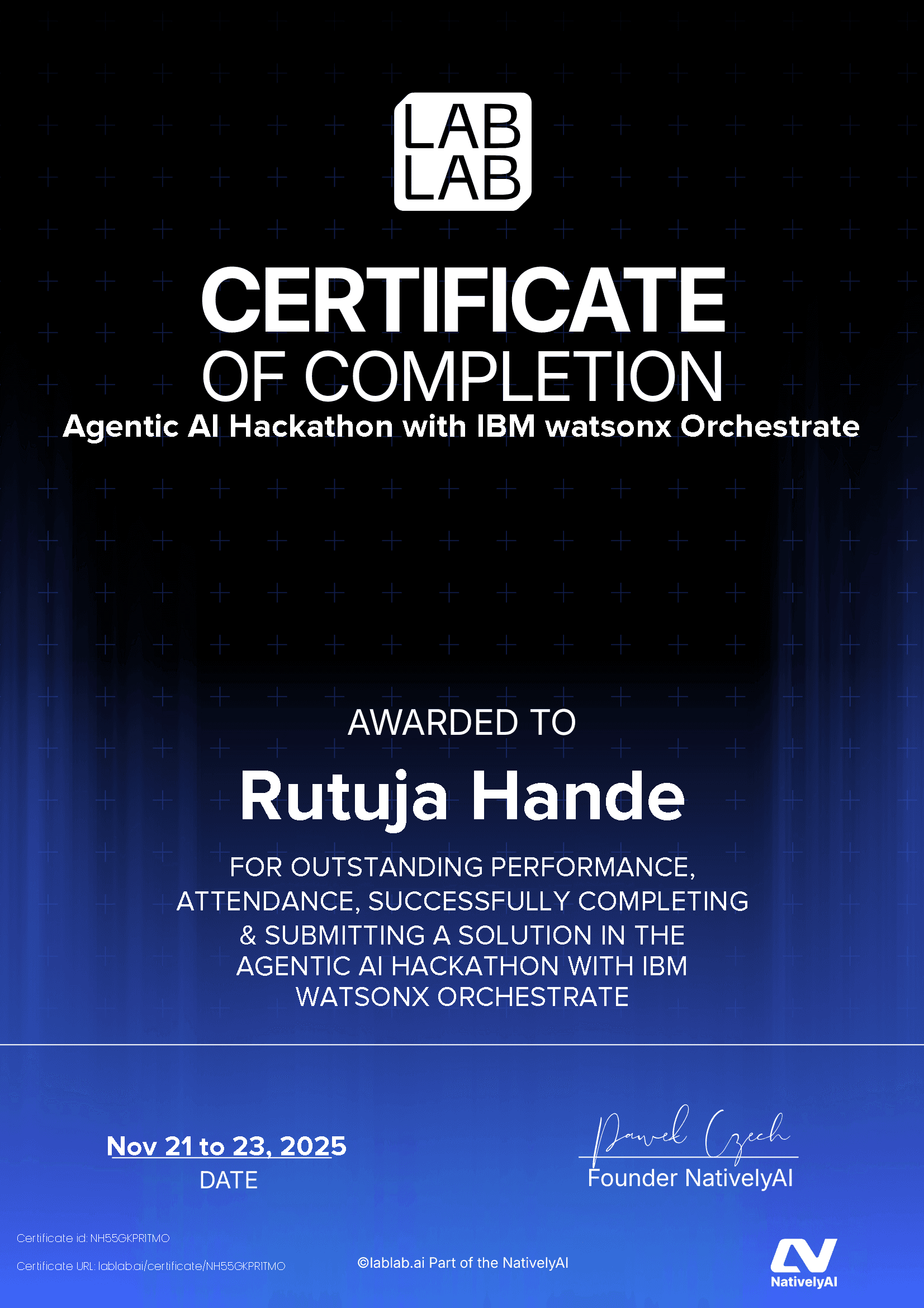 personal certificate