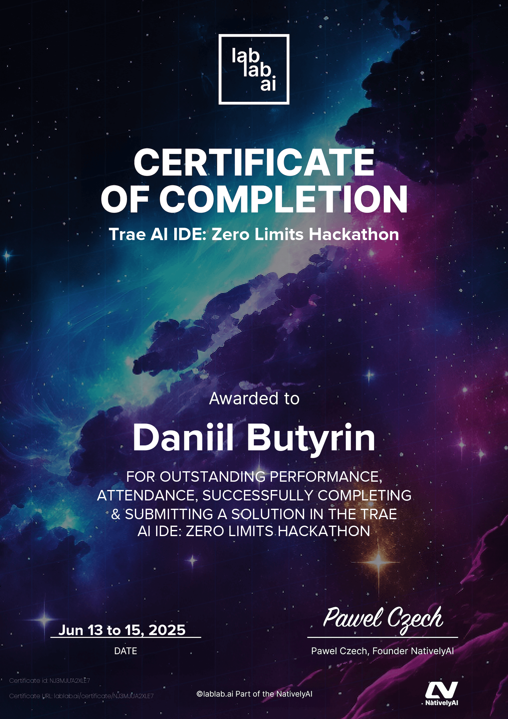 personal certificate