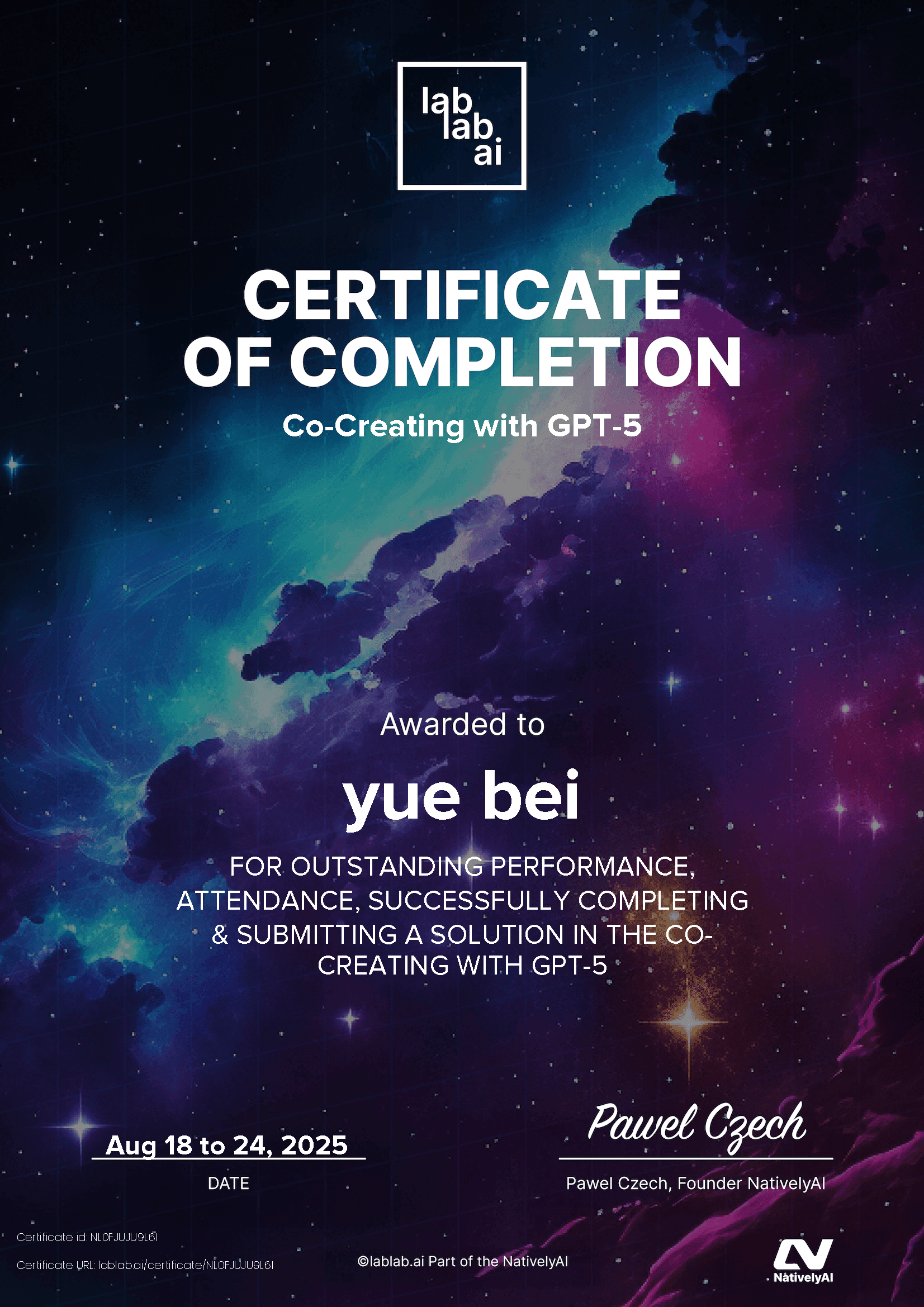 personal certificate