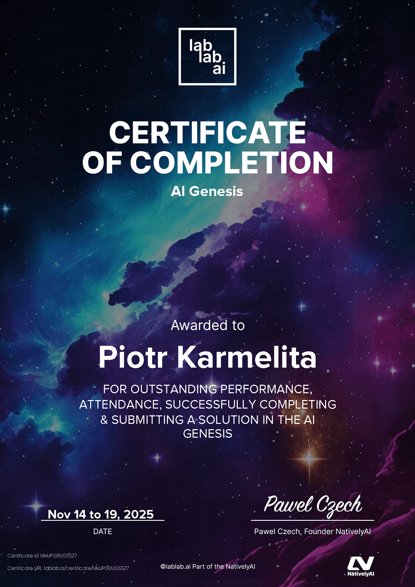 personal certificate