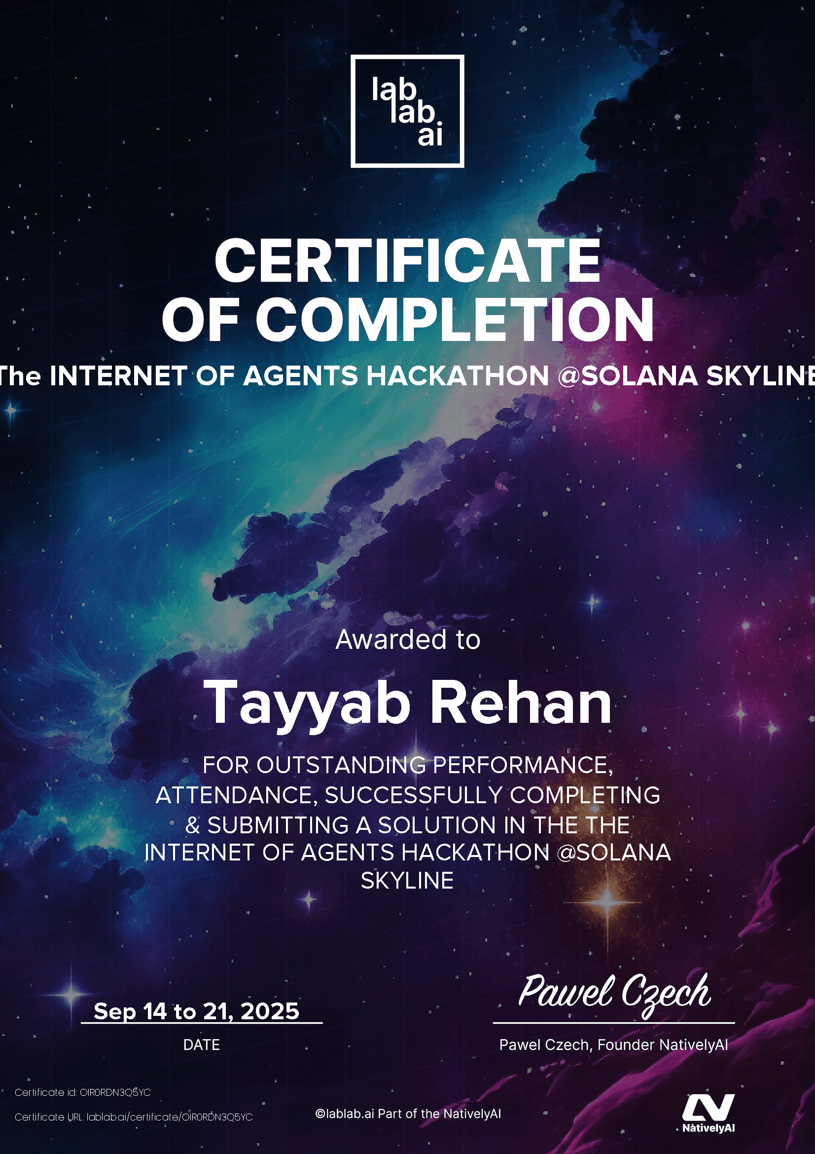personal certificate