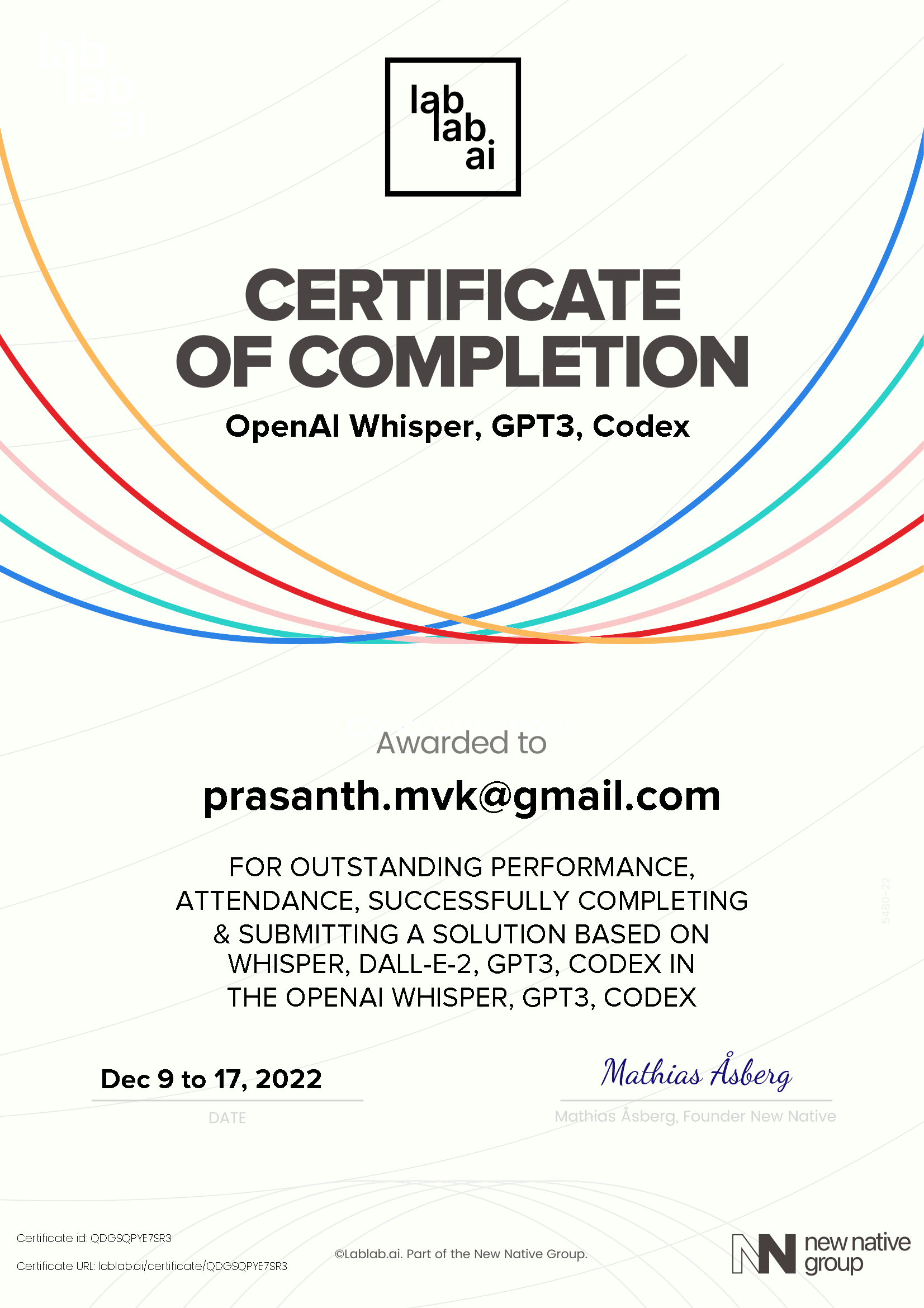 personal certificate