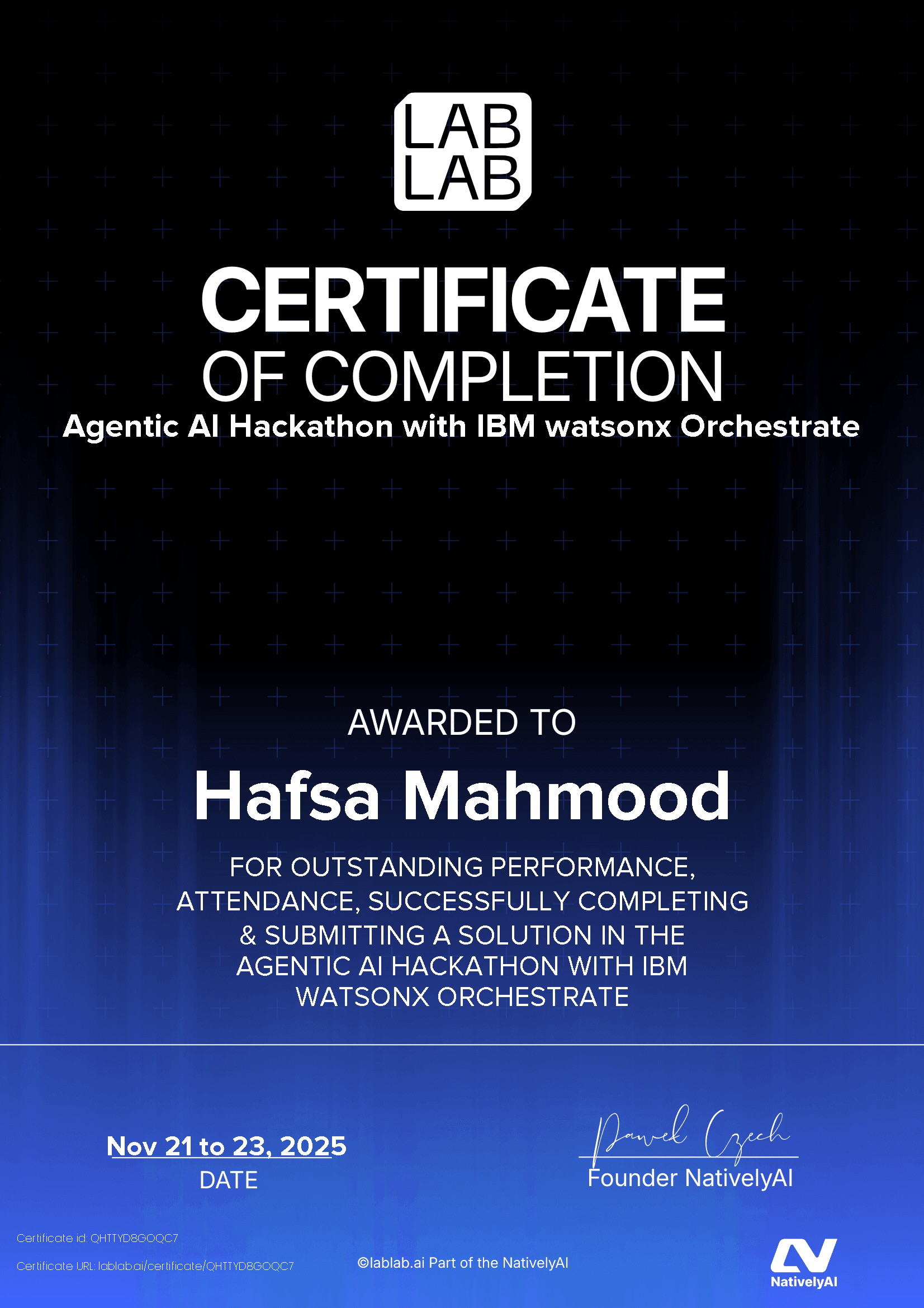 personal certificate