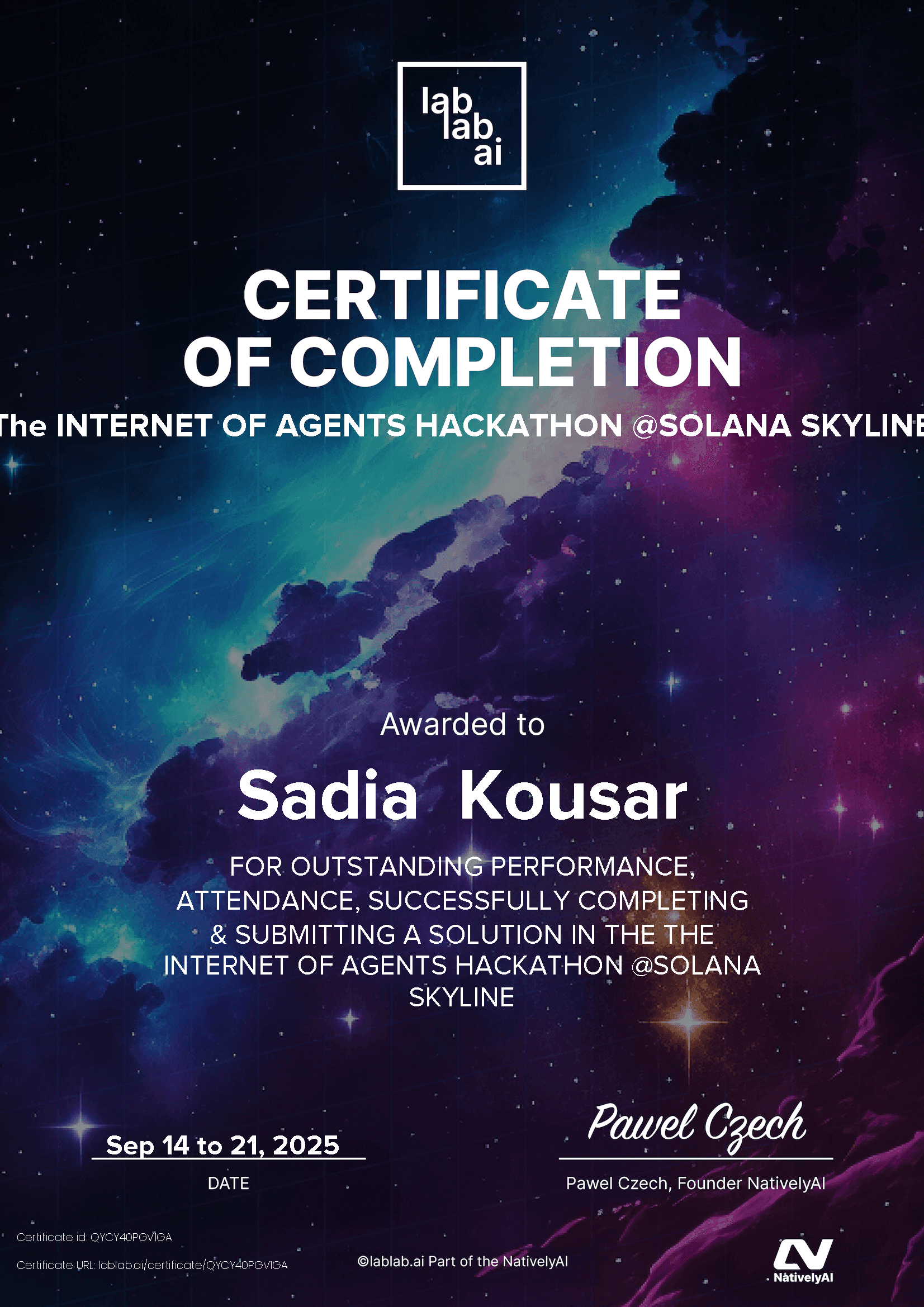 personal certificate