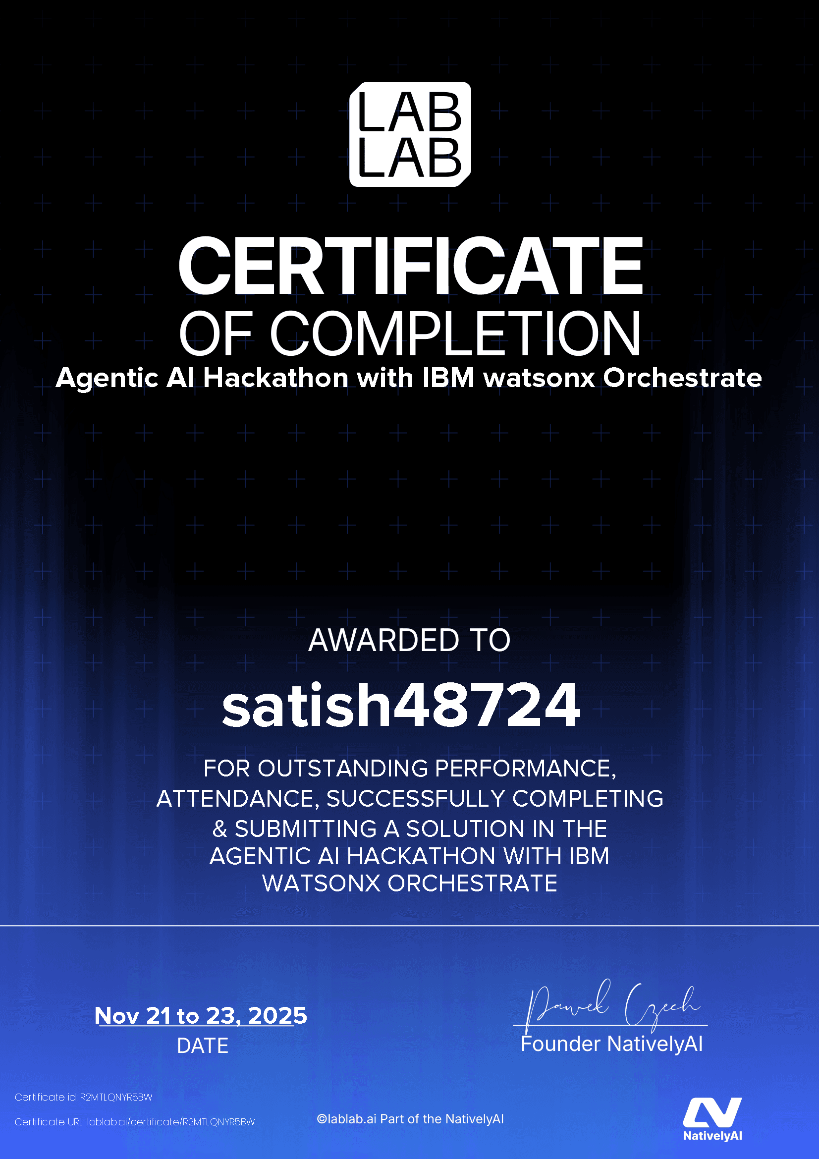 personal certificate