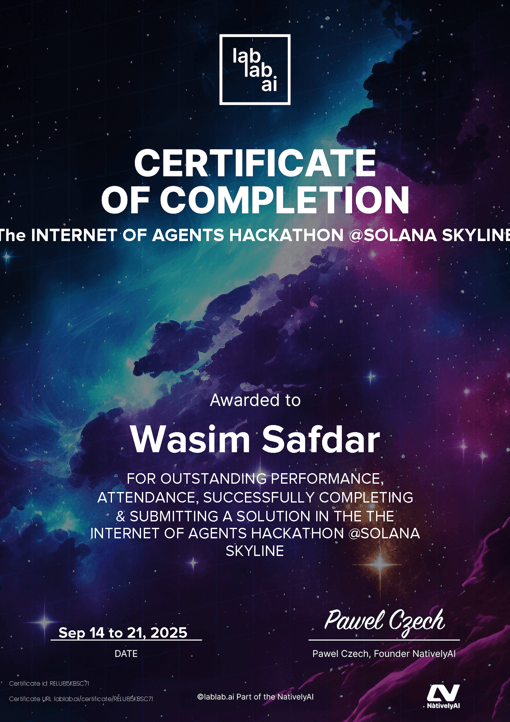 personal certificate