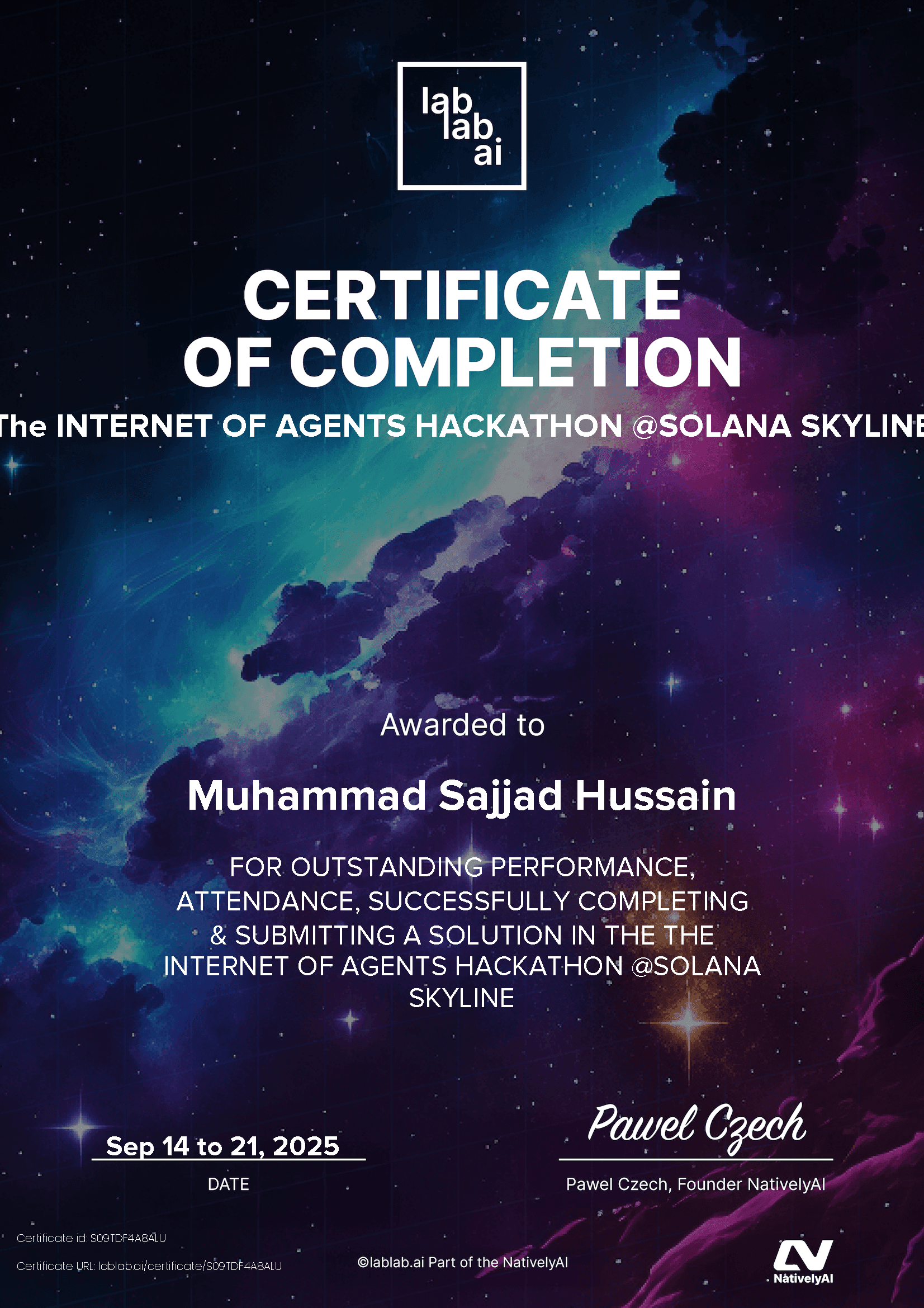 personal certificate