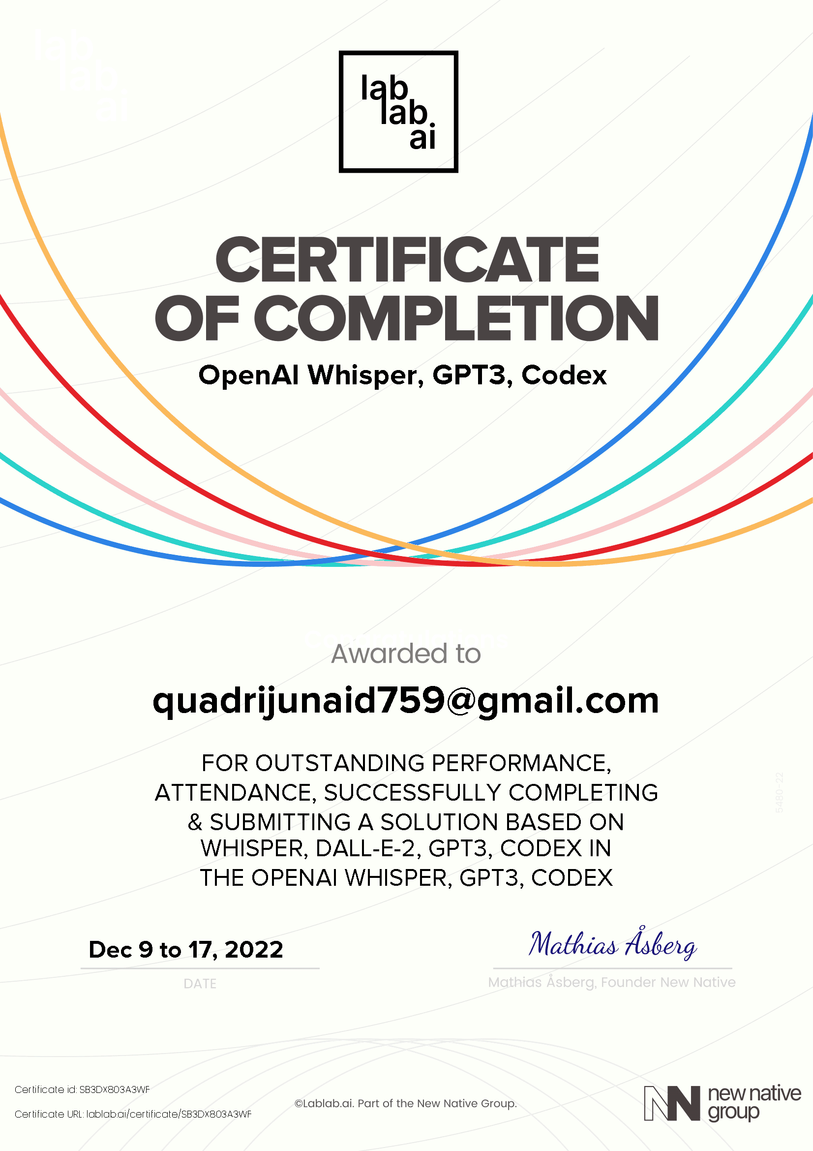 personal certificate