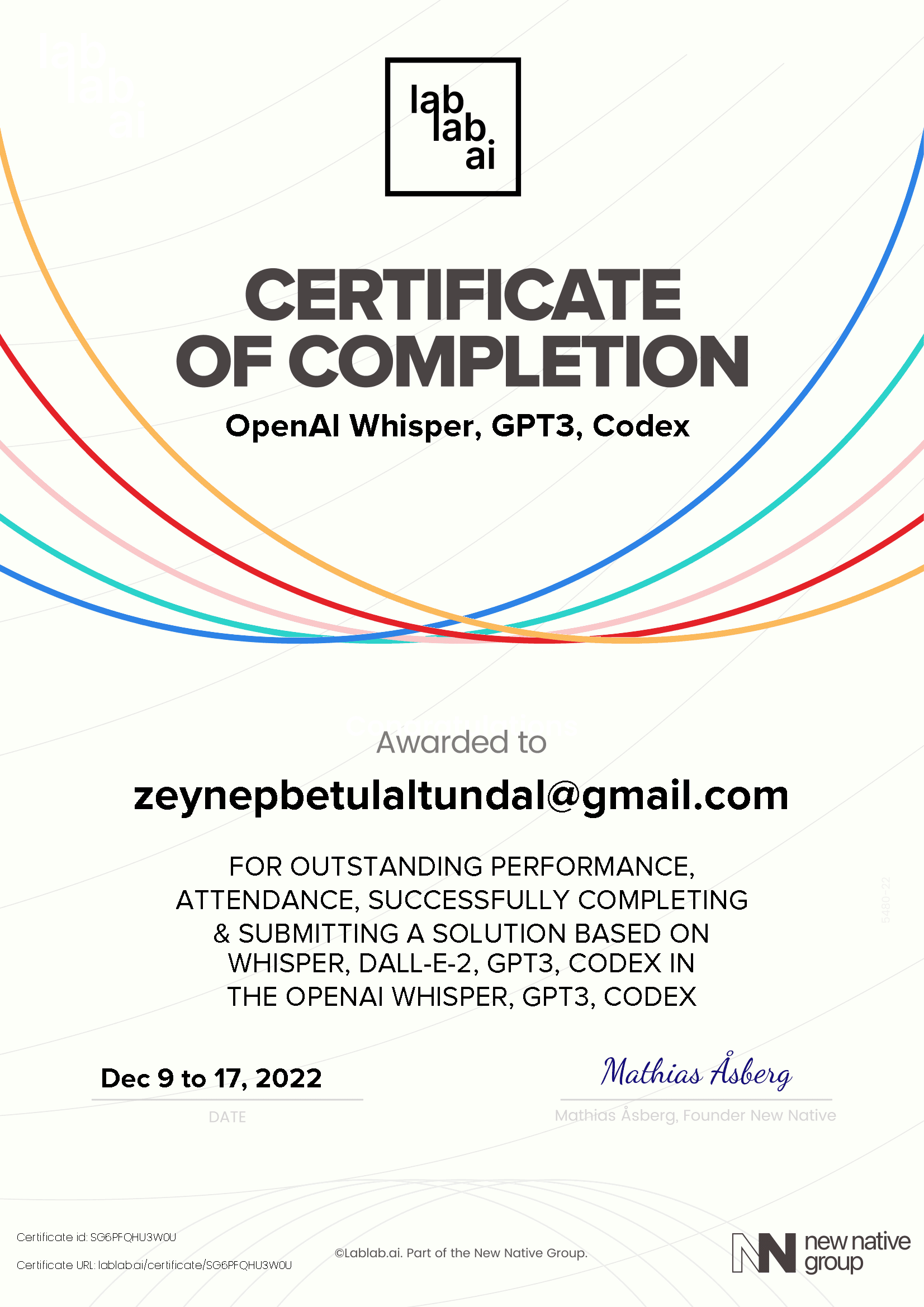 personal certificate