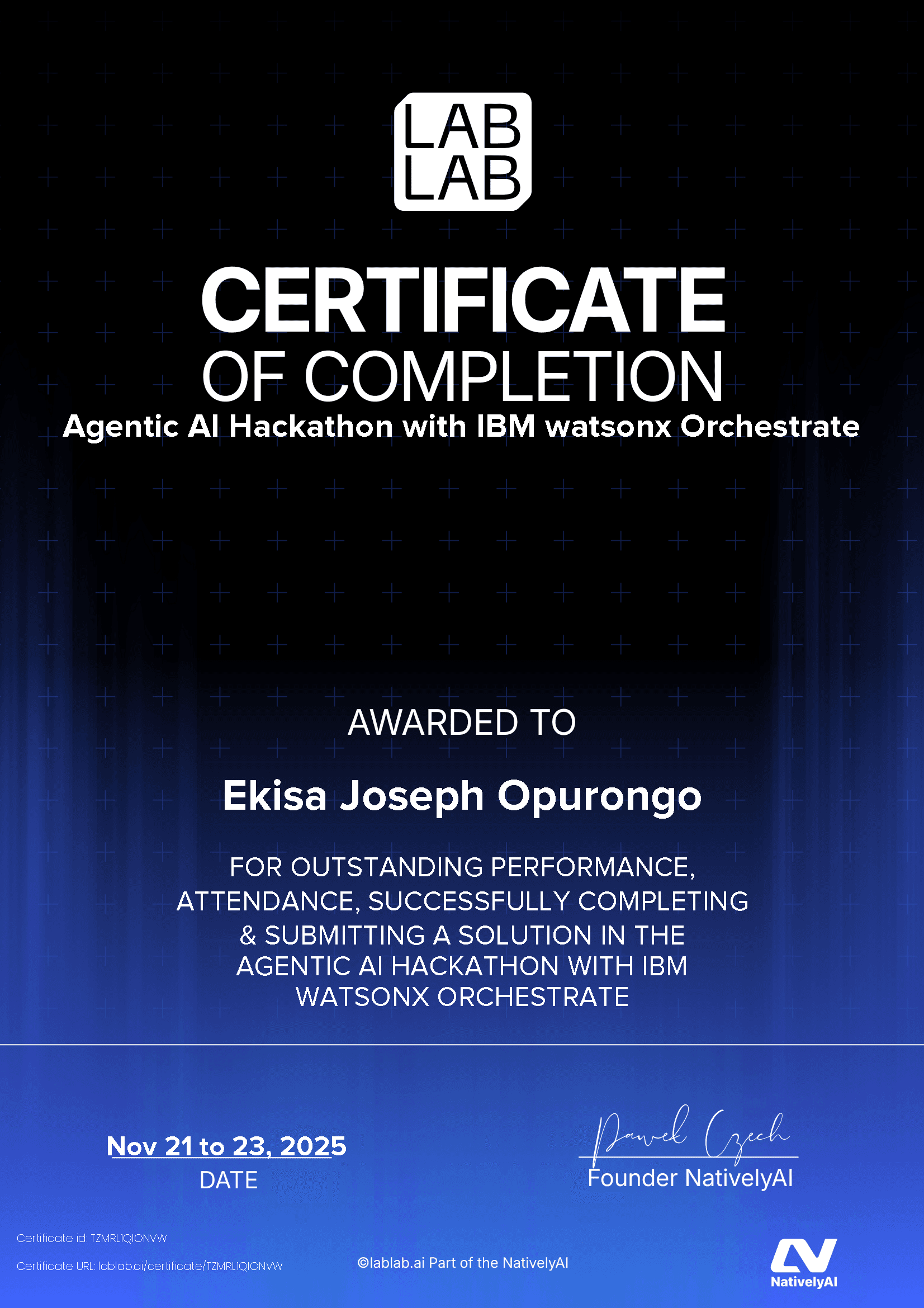 personal certificate