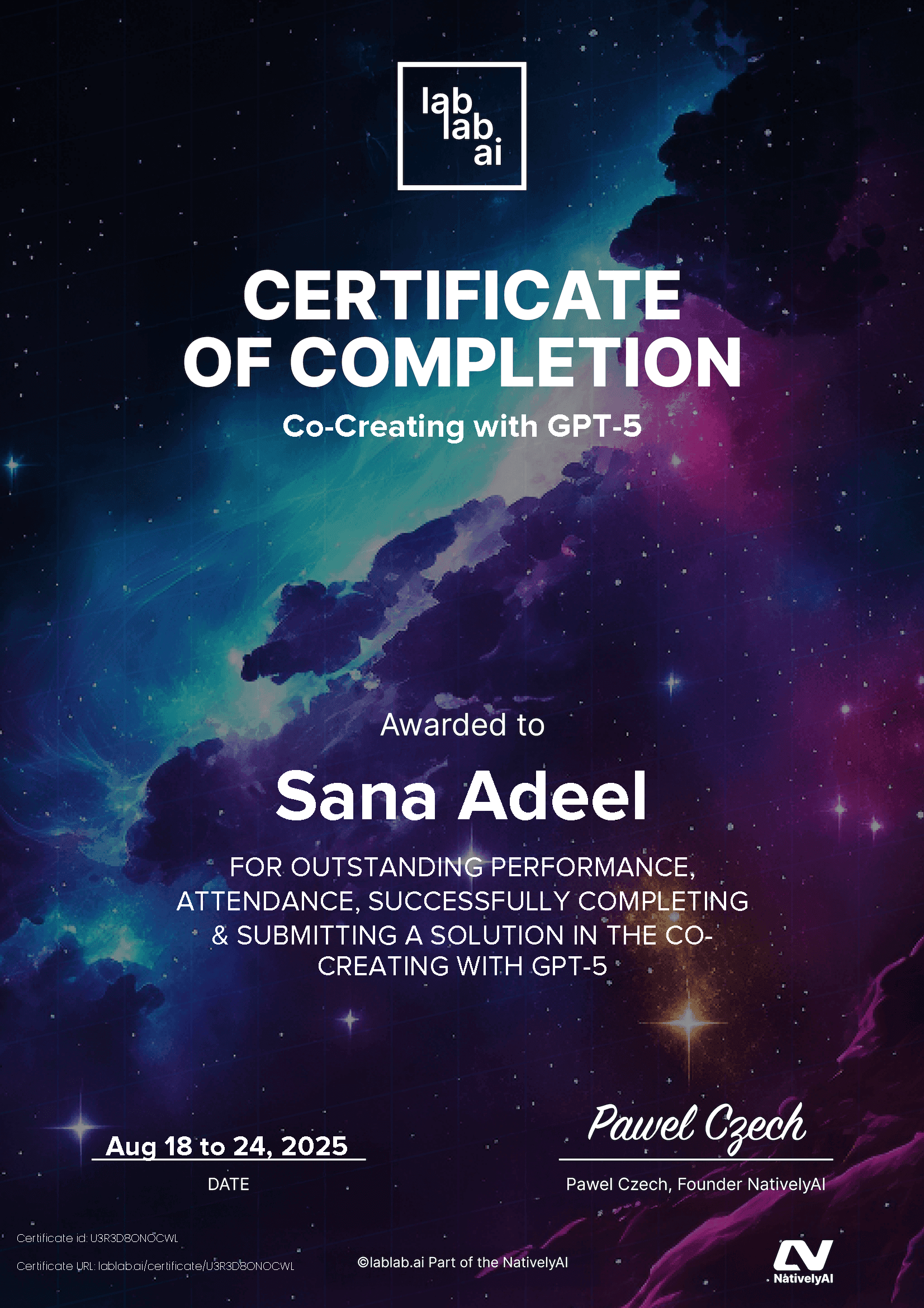personal certificate