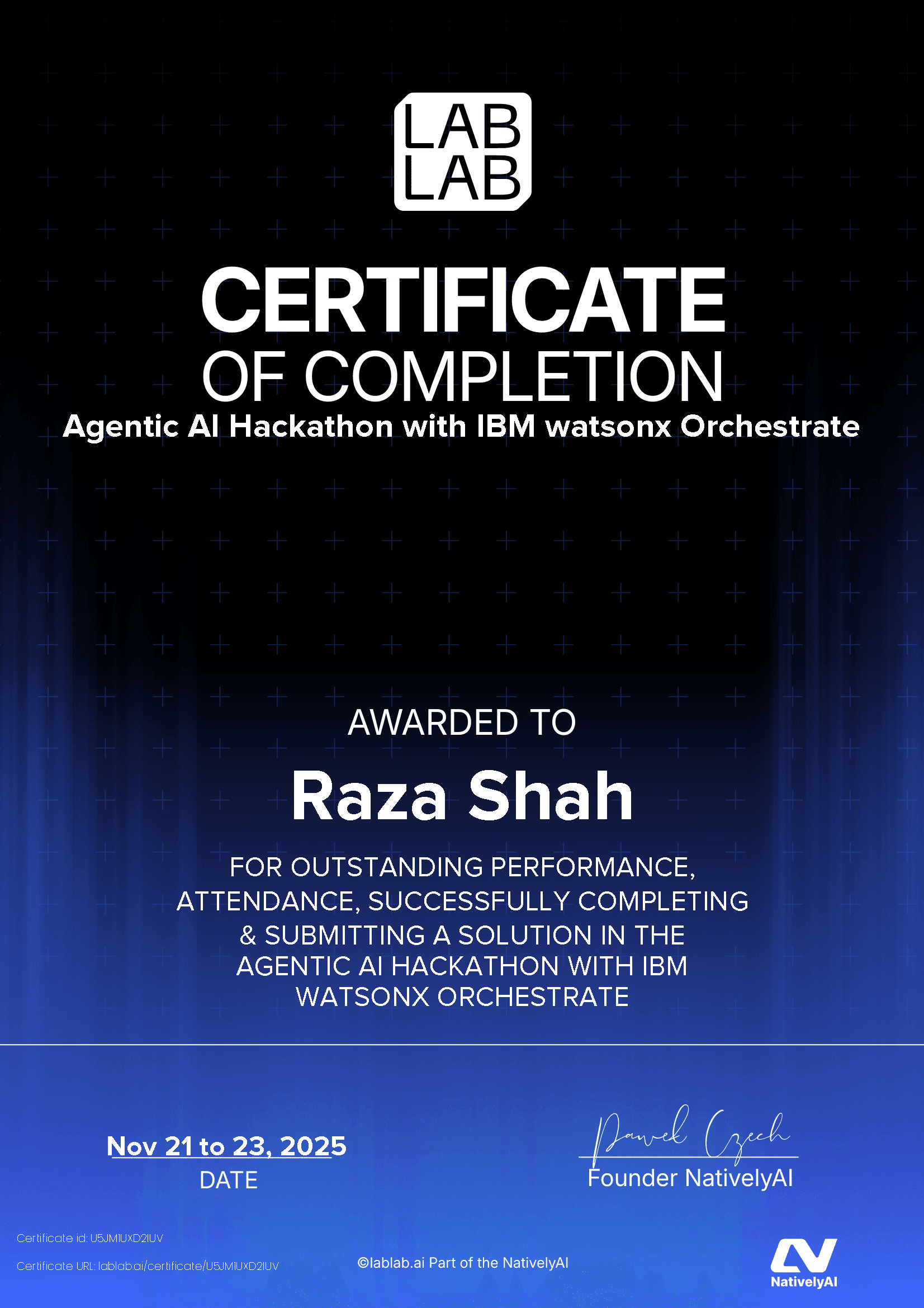 personal certificate