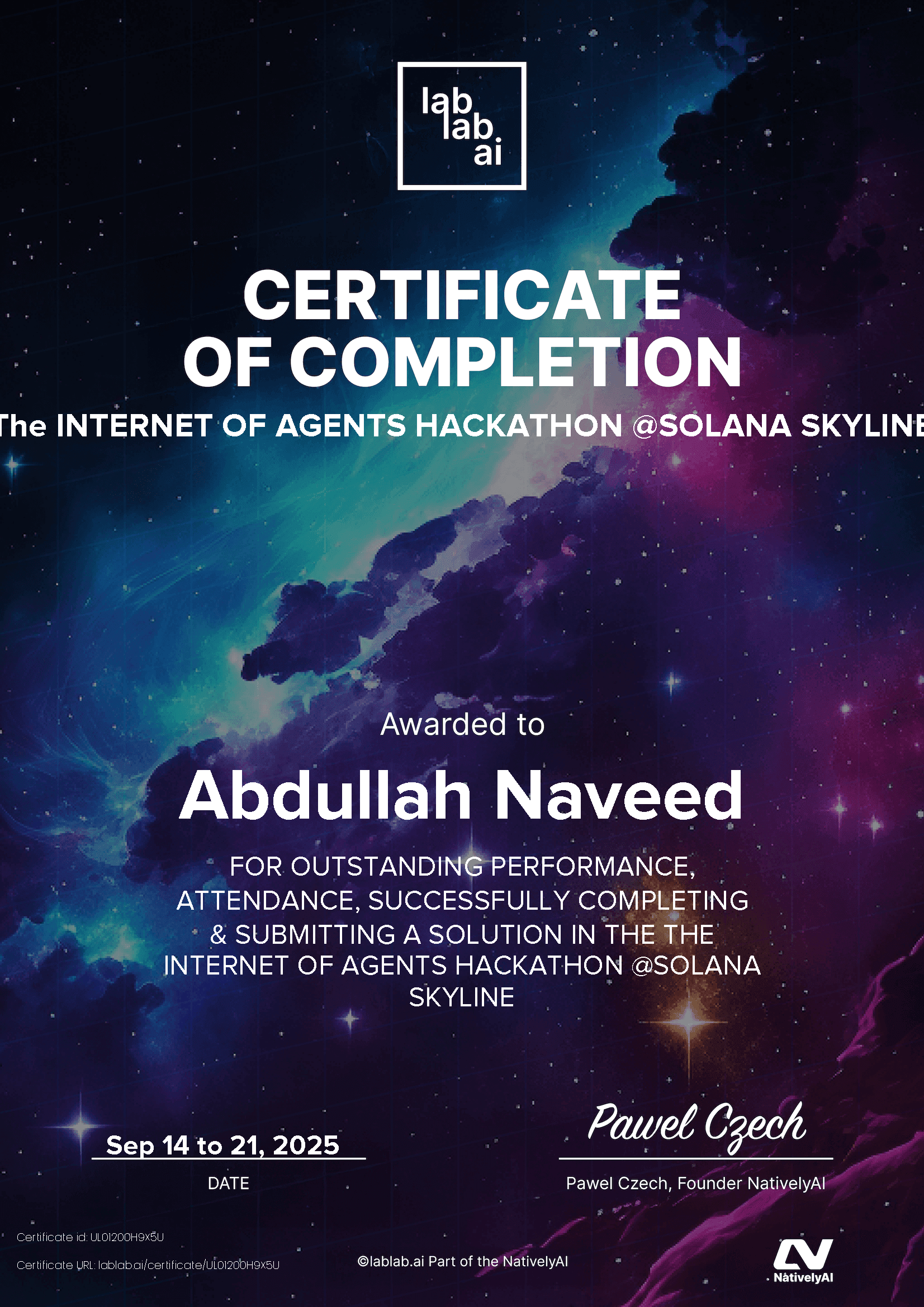 personal certificate