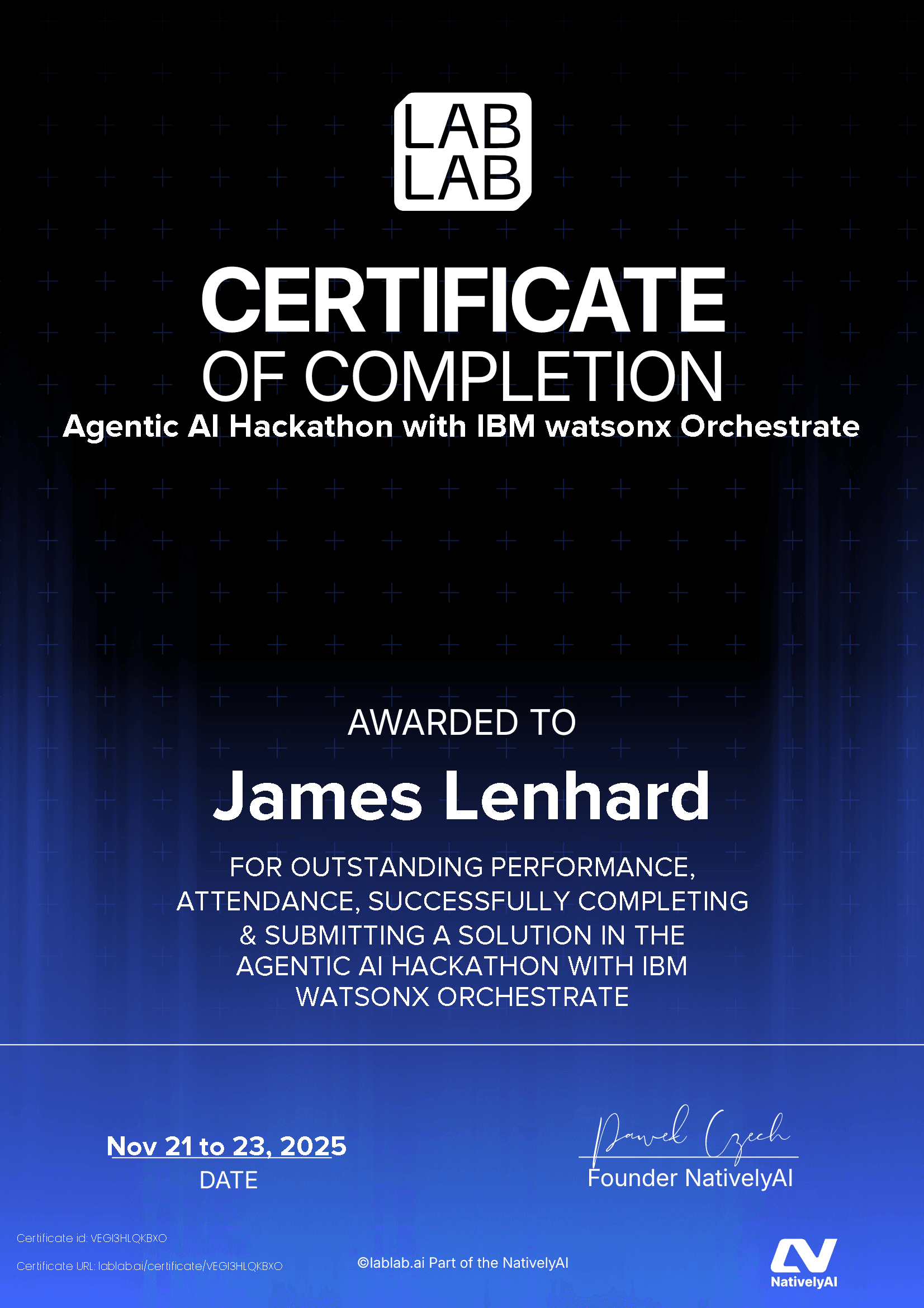 personal certificate