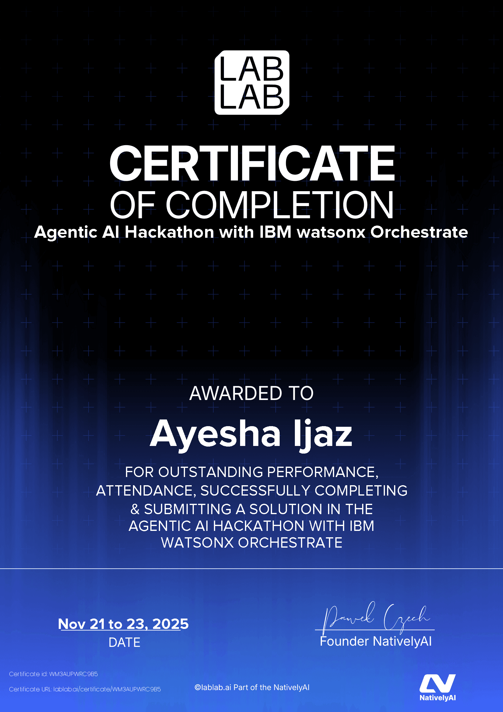 personal certificate