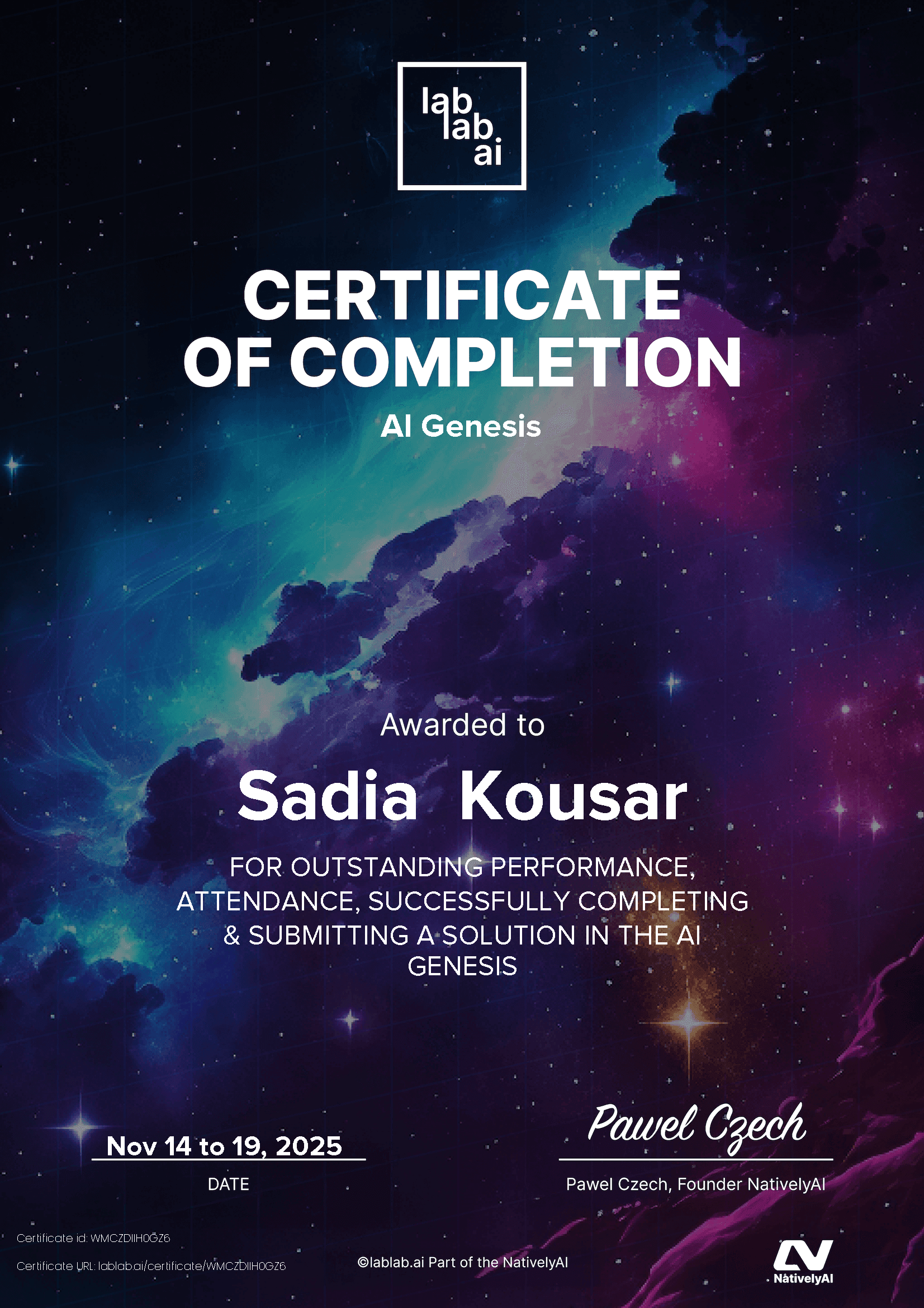 personal certificate