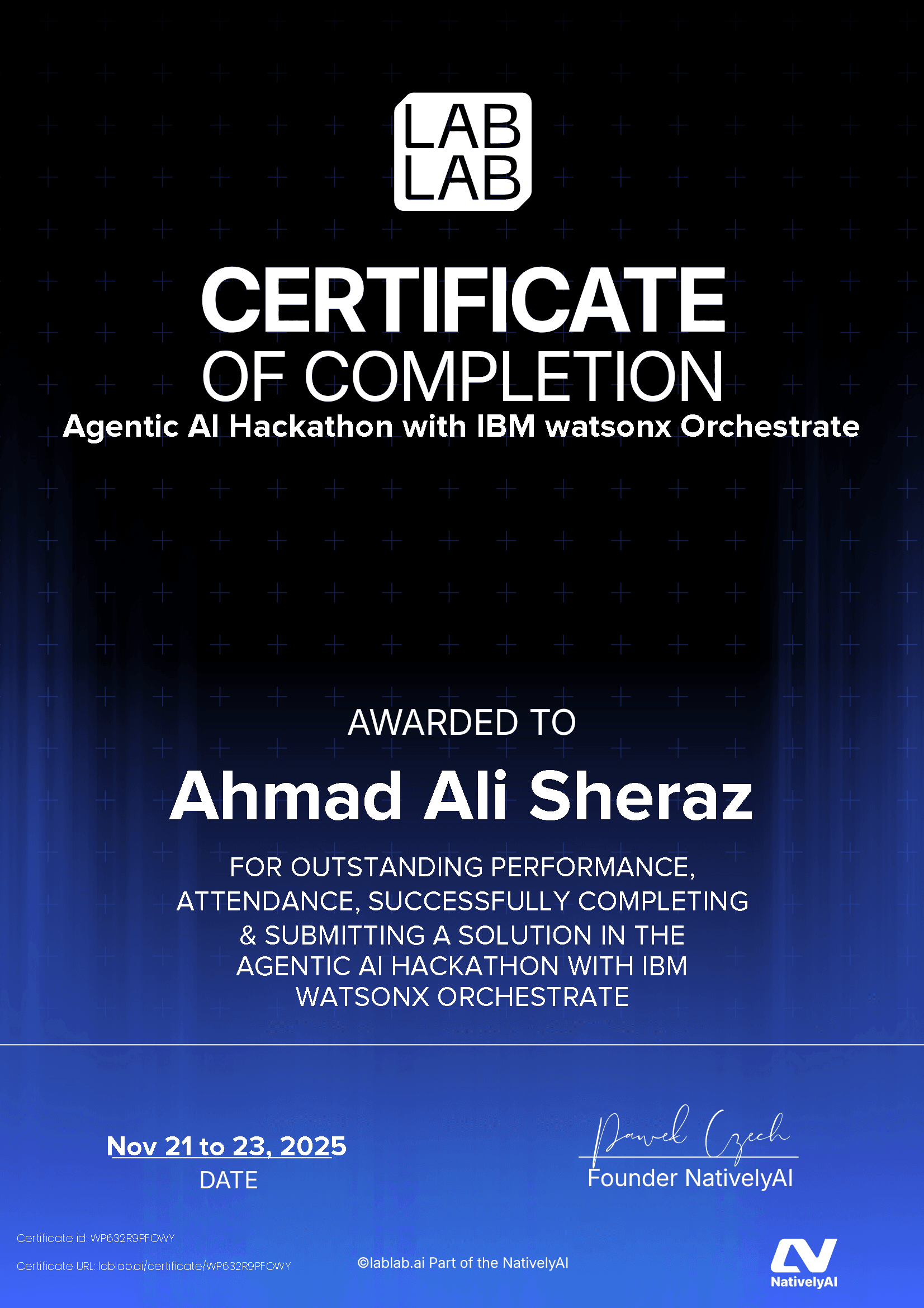 personal certificate