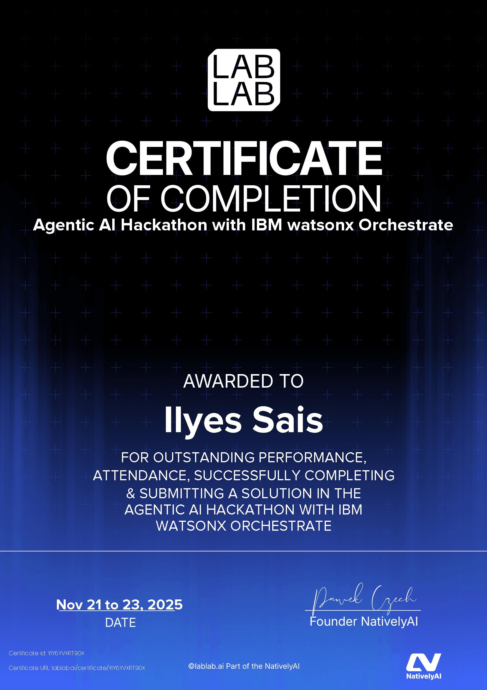 personal certificate