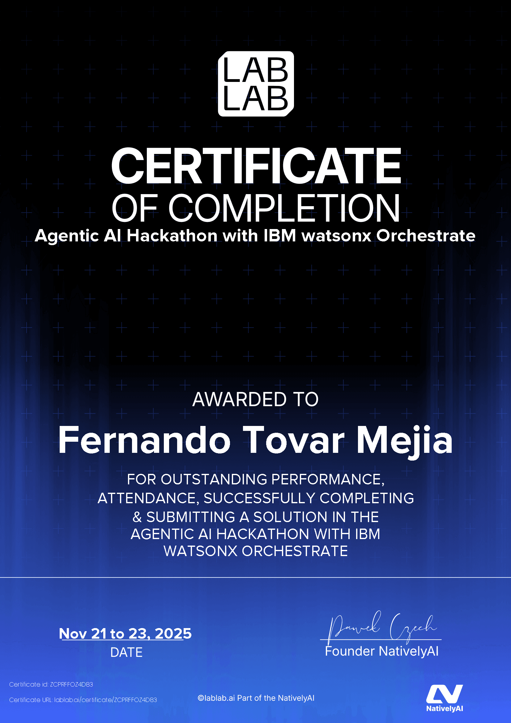 personal certificate
