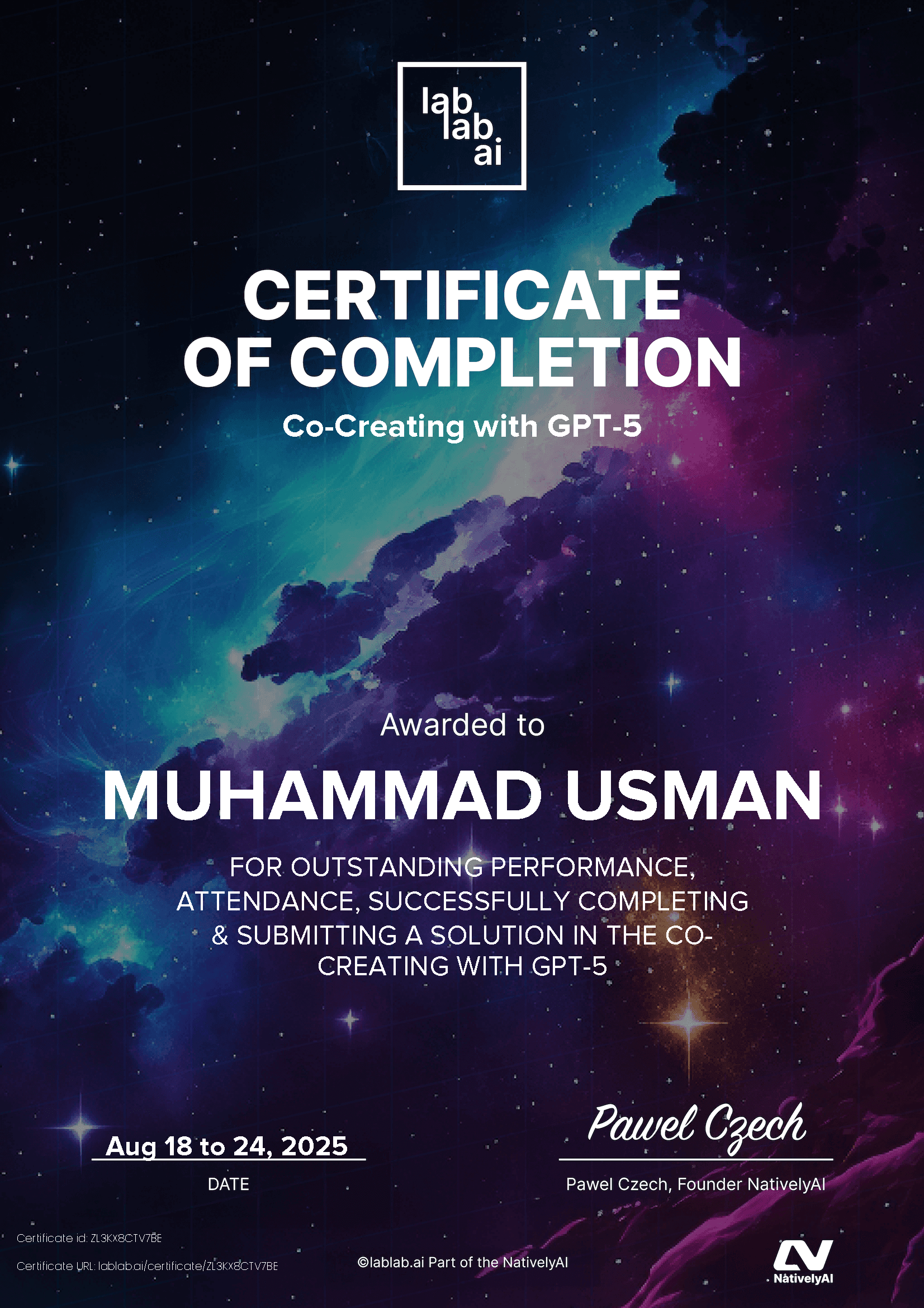 personal certificate