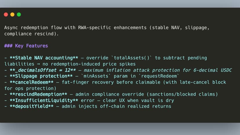 Async Settlement RWA Vault
