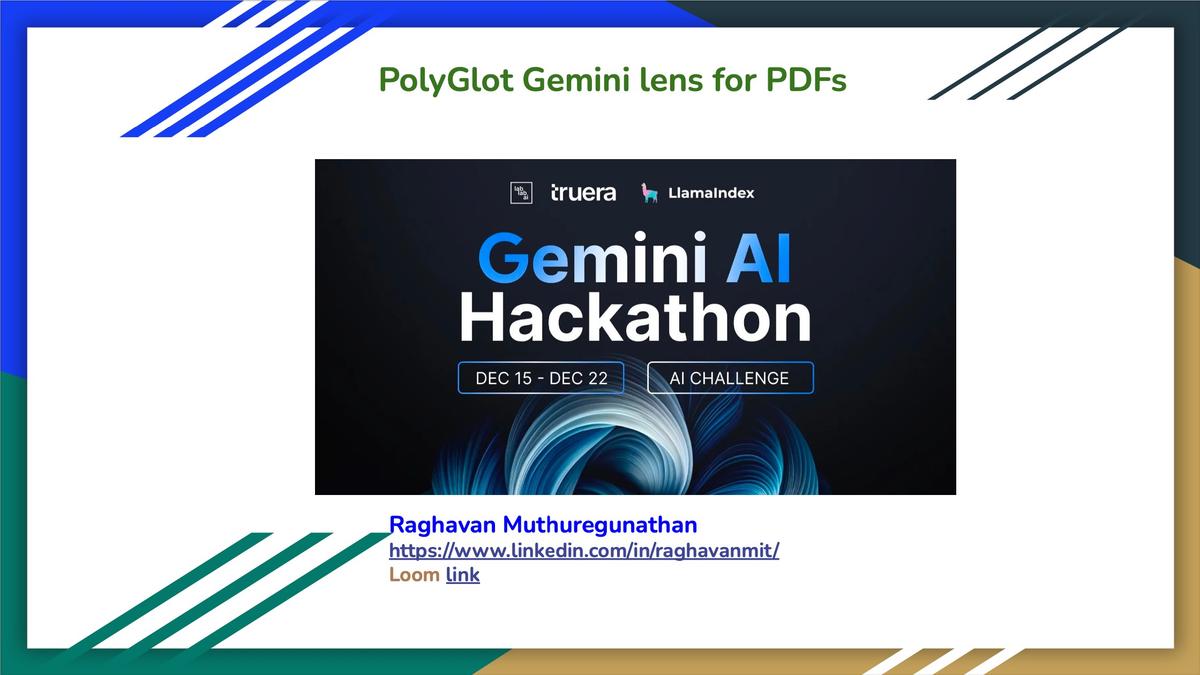 PolyGlot Gemini lens for PDFs
