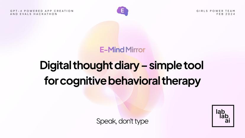 E-Mind Mirror App - Your Digital Thought Diary 