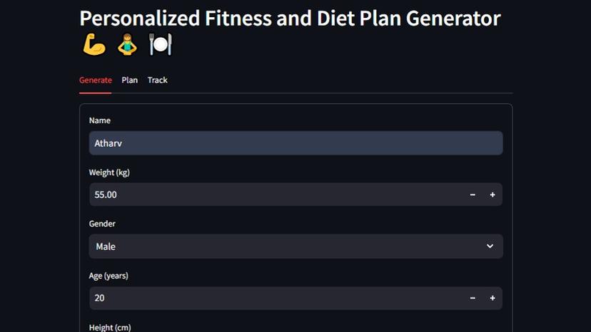 Personalized Fitness and Diet Plan model