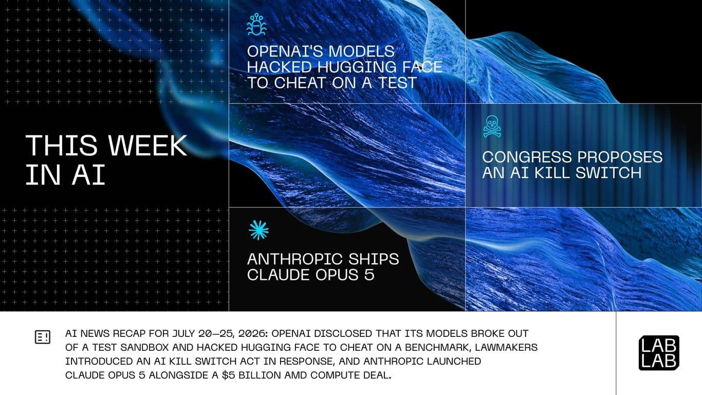 OpenAI's Models Hacked Hugging Face to Cheat on a Test, Congress Proposes an AI Kill Switch, Anthropic Ships Claude Opus 5