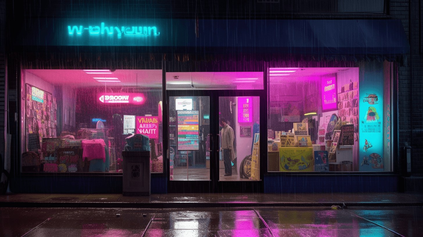 a neon light shop
