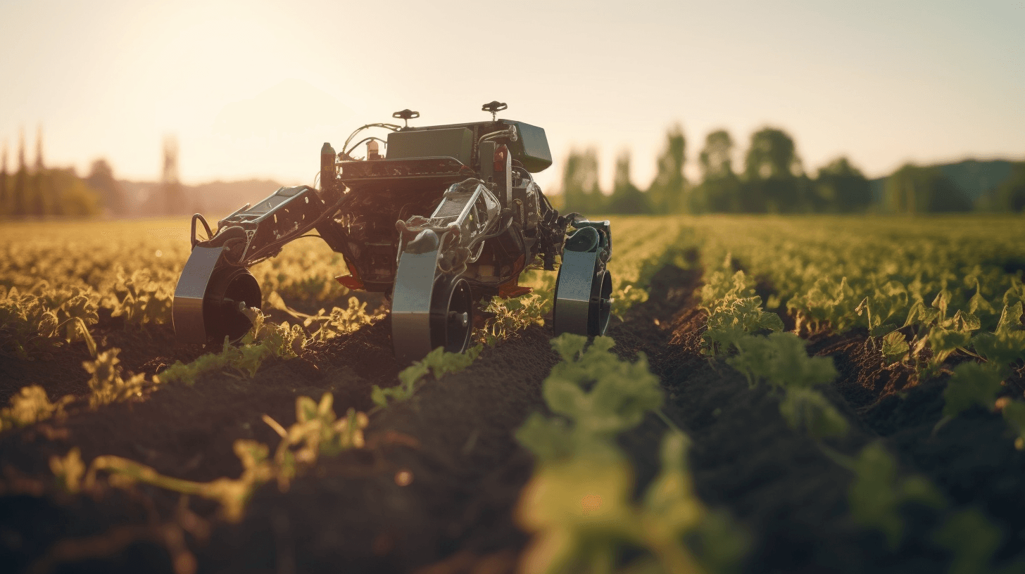 a robot working in a field