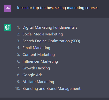 marketing courses
