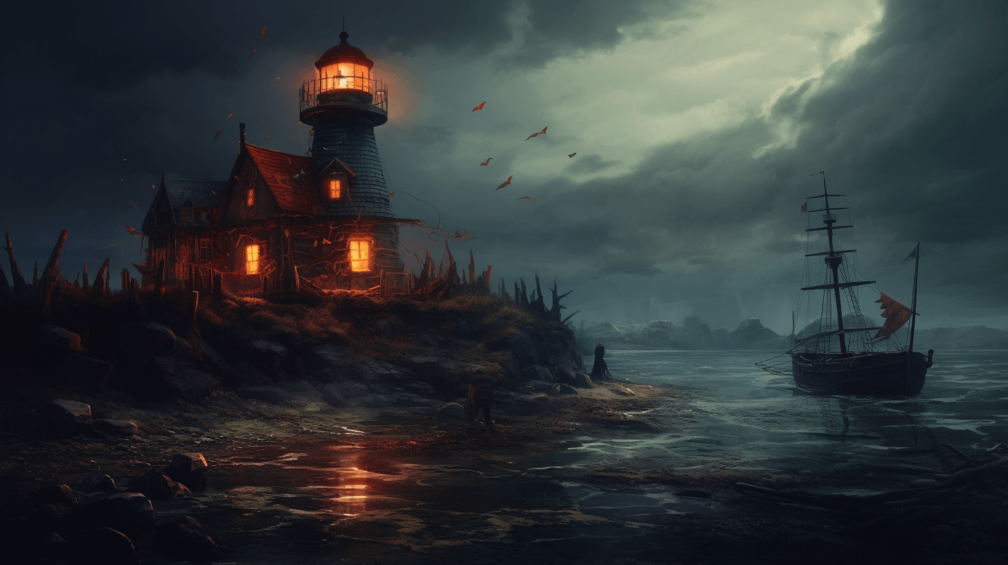 a lighthouse during the storm