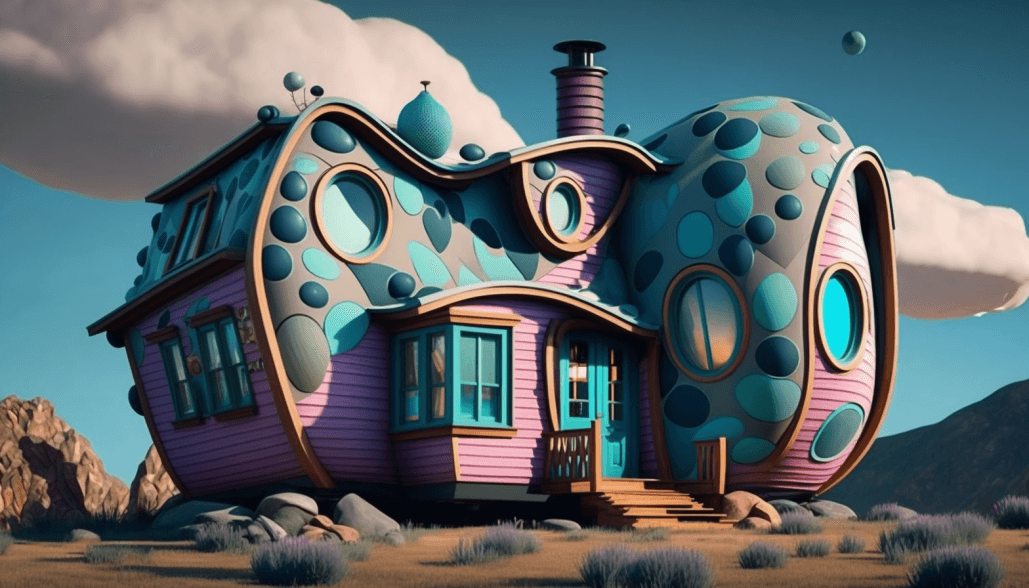 futuristic surreal house