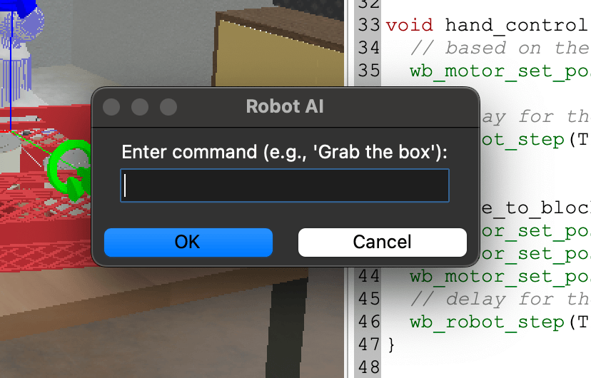Enter command dialog