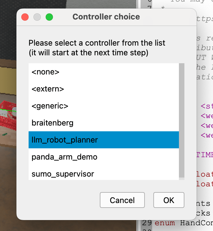 Select LLM Robot planner