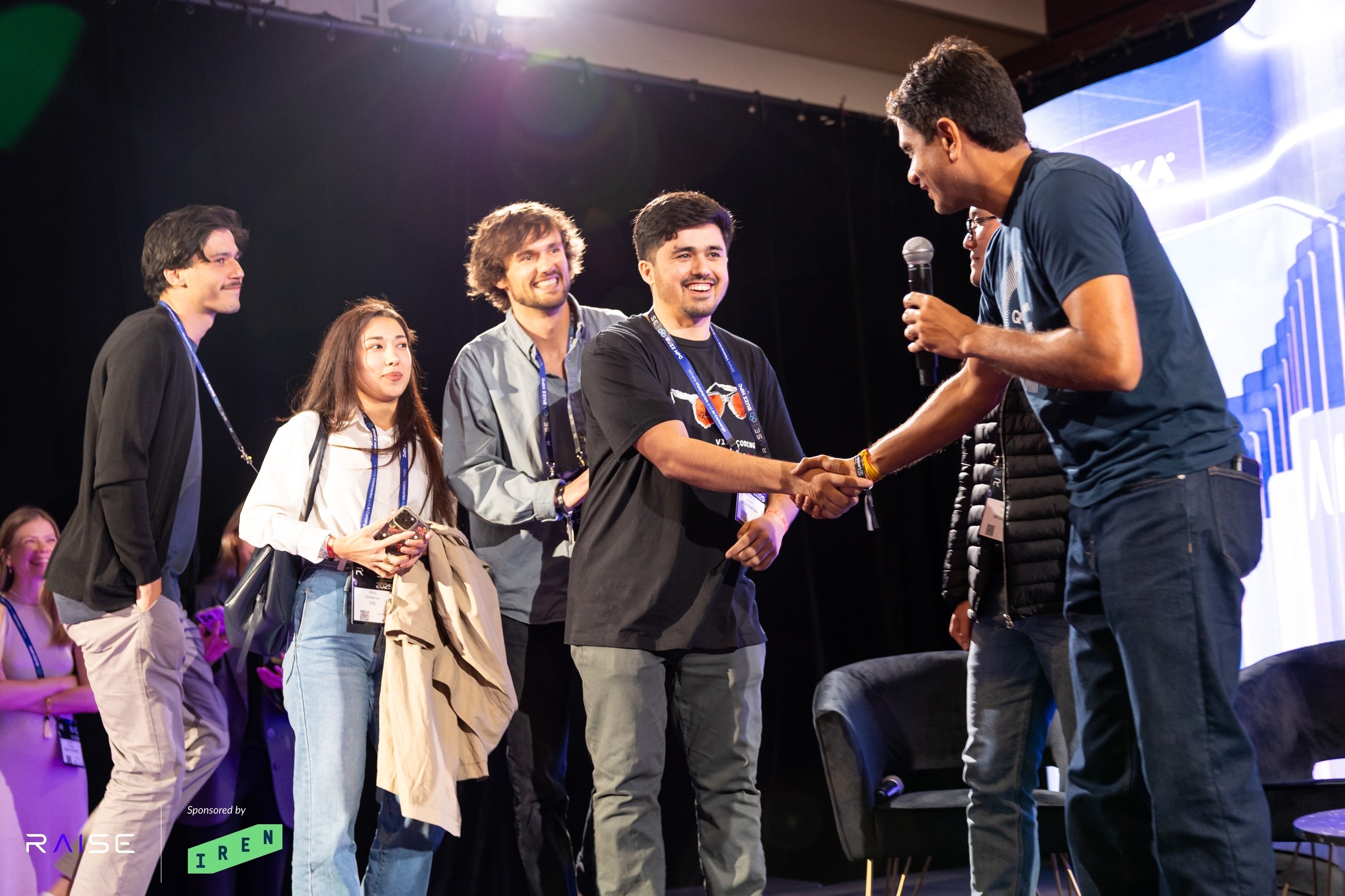 Winners being greeted at Raise Your Hack