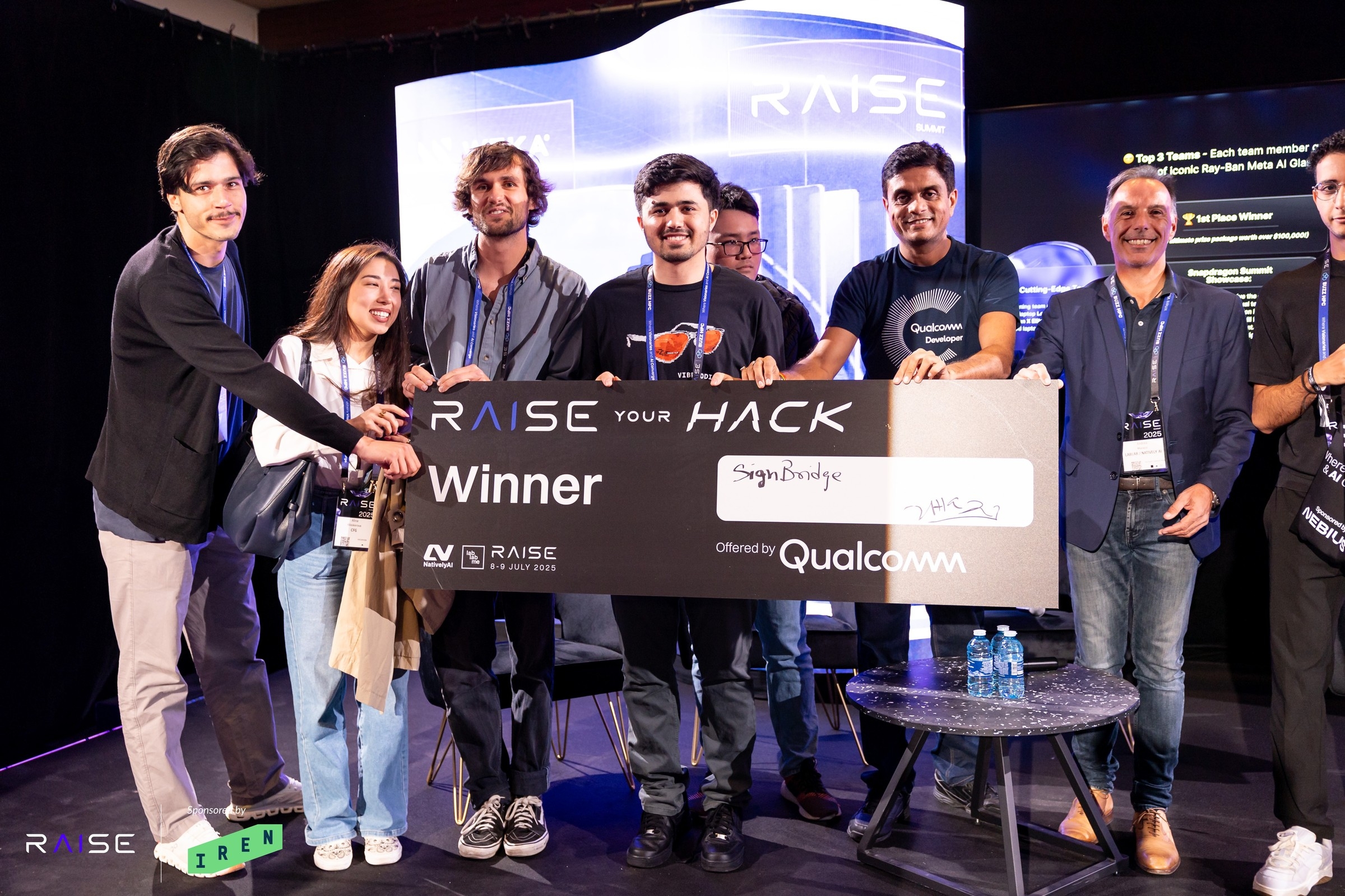 Winners receiving awards at Raise Your Hack