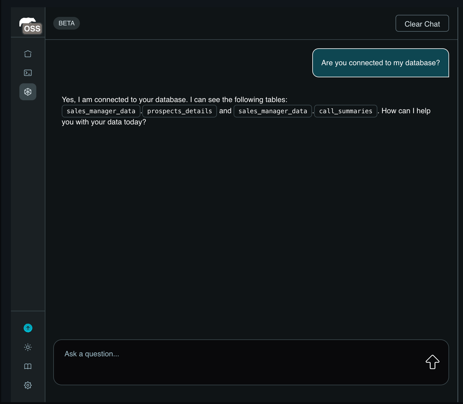 MindsDB chat with data