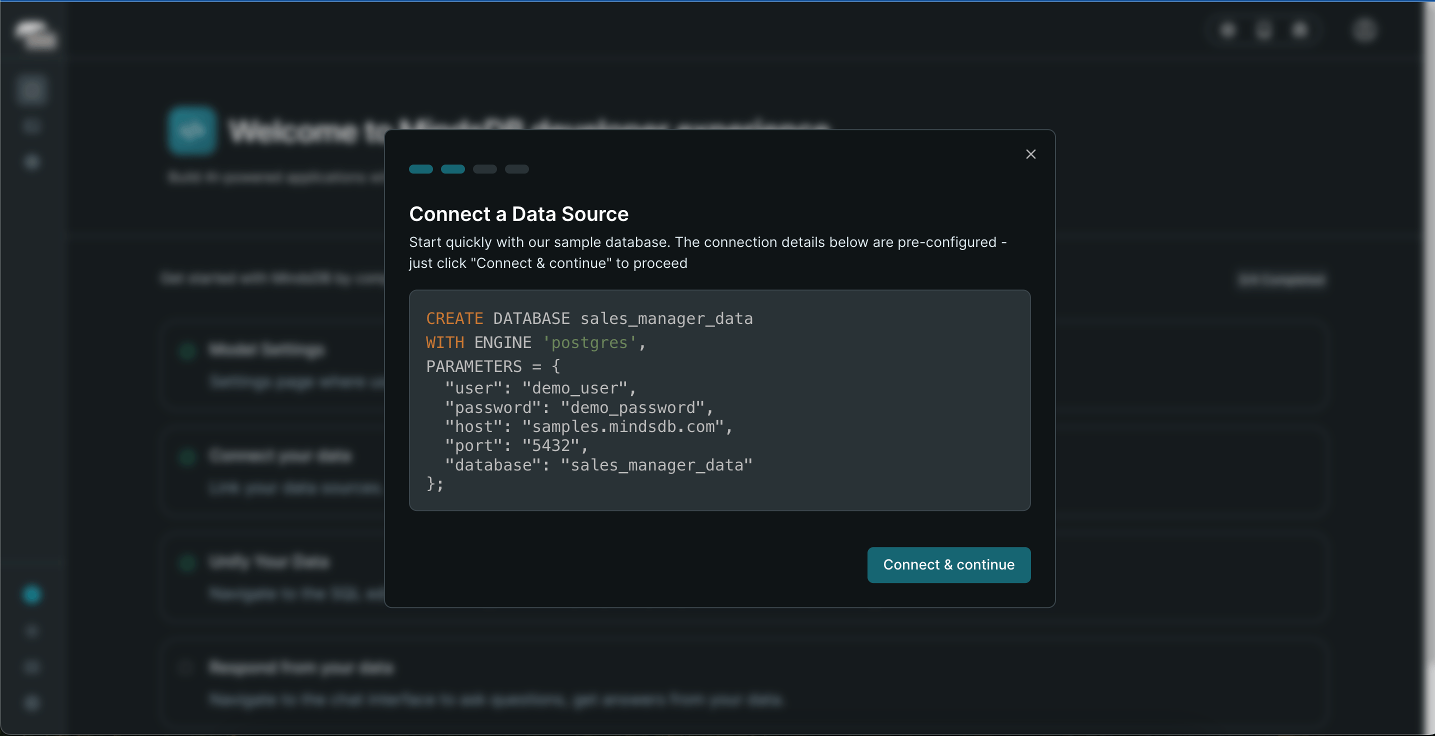 MindsDB Connect Datasource