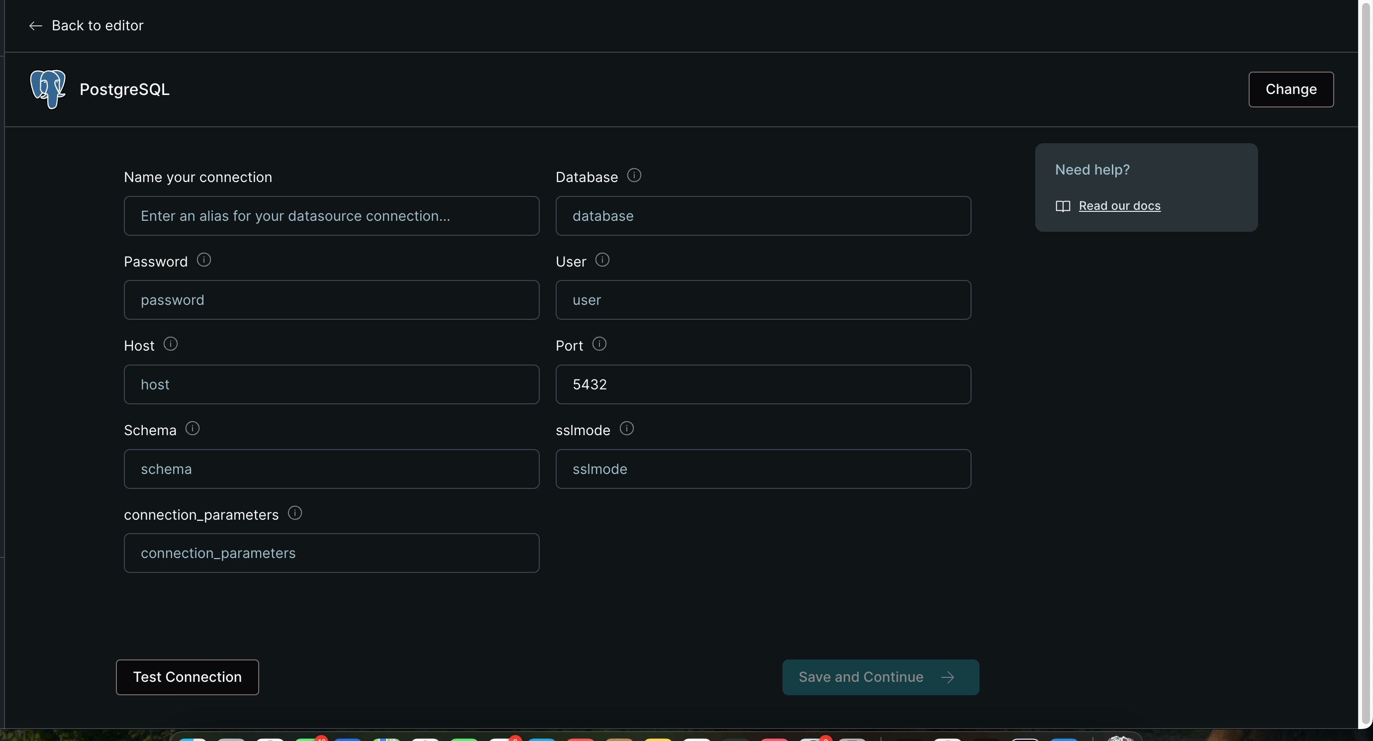 MindsDB set up postgres