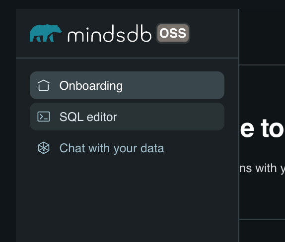 MindsDB SQL editor