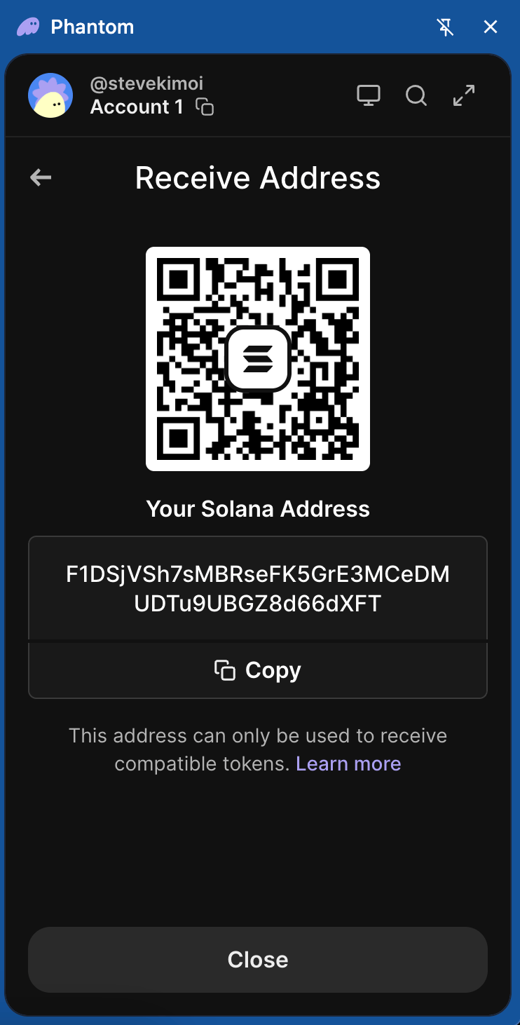 Phantom Wallet Receive