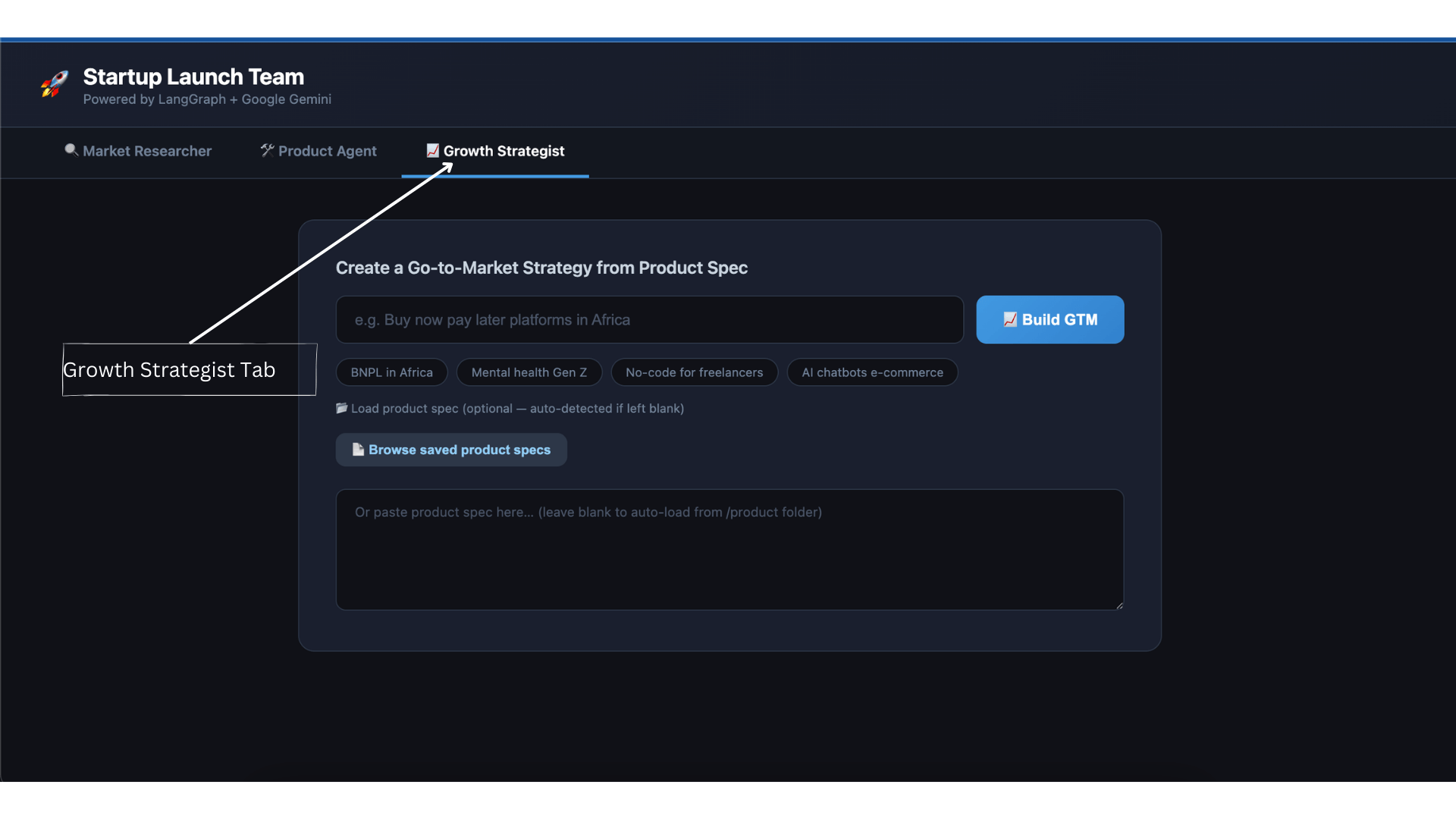 Growth strategist agent tab