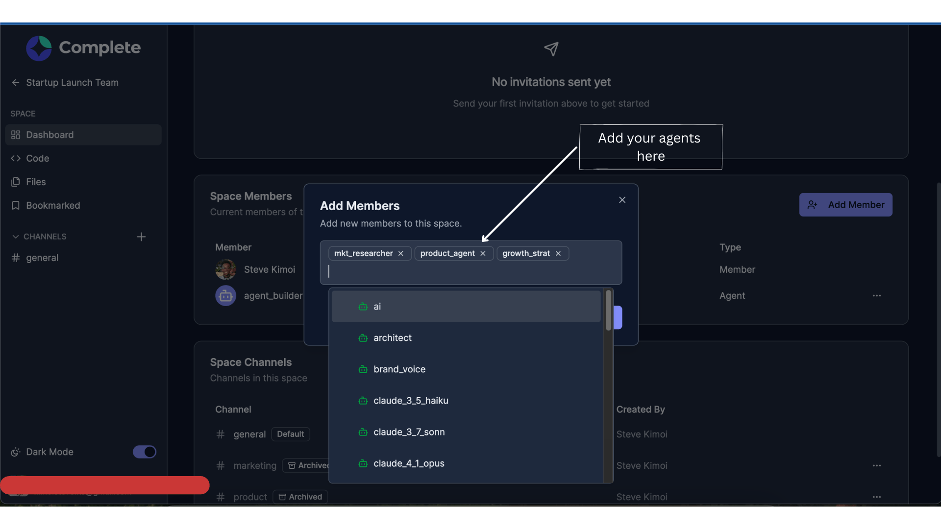 Filling in the newly created agents